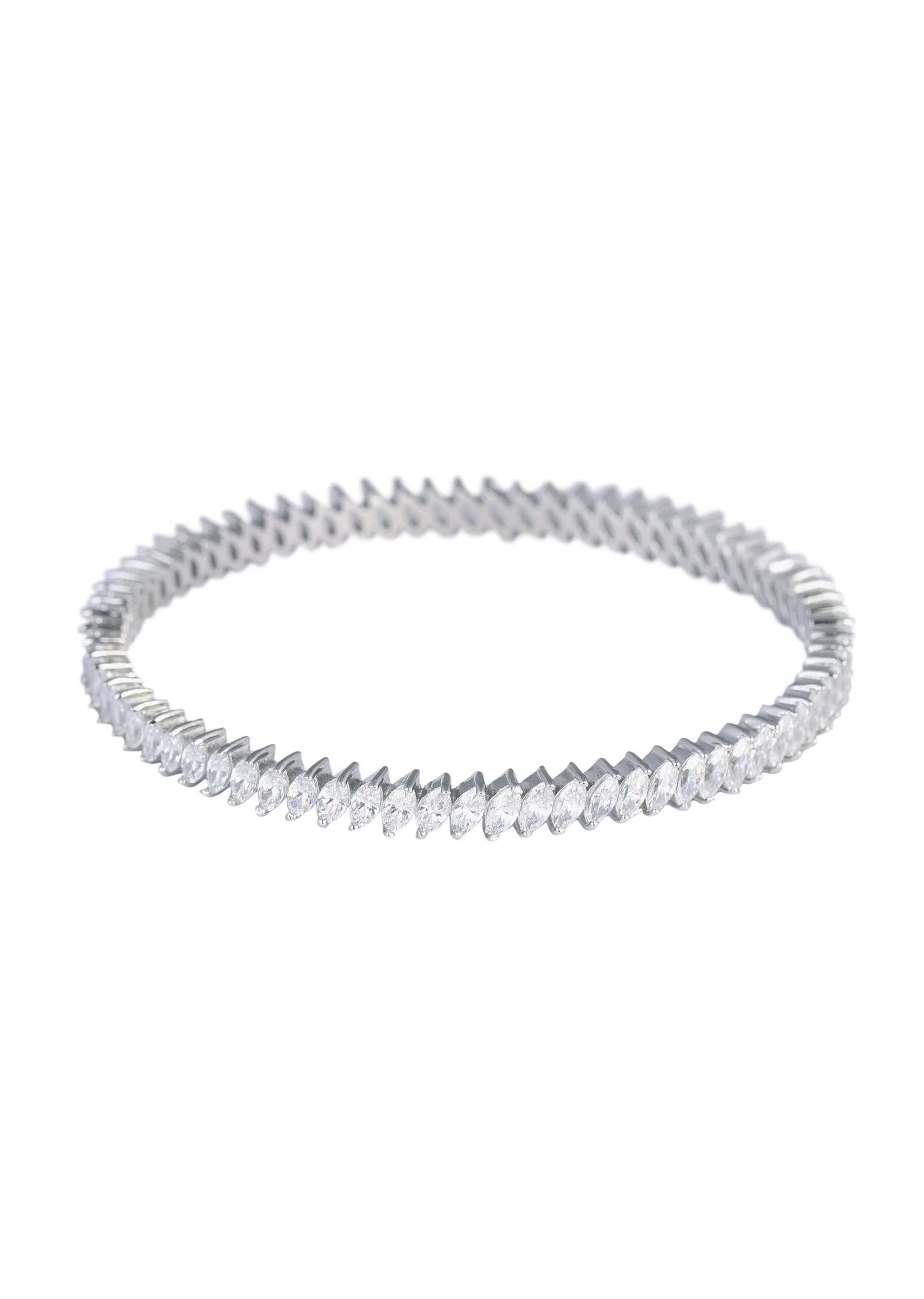 92.5 Sterling Silver Stone Studded Bangles Set of 2 - Image 3