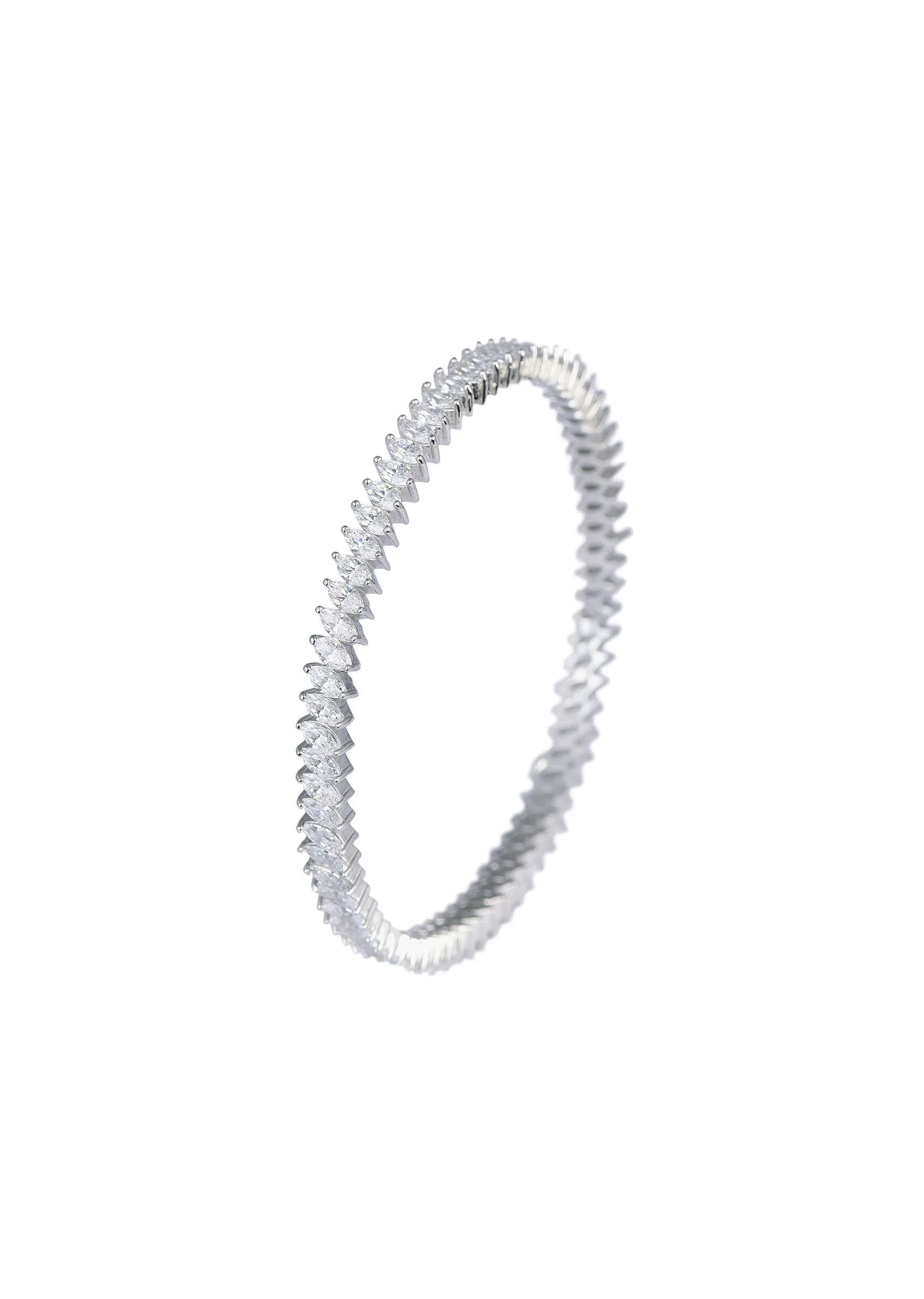 92.5 Sterling Silver Stone Studded Bangles Set of 2 - Image 5