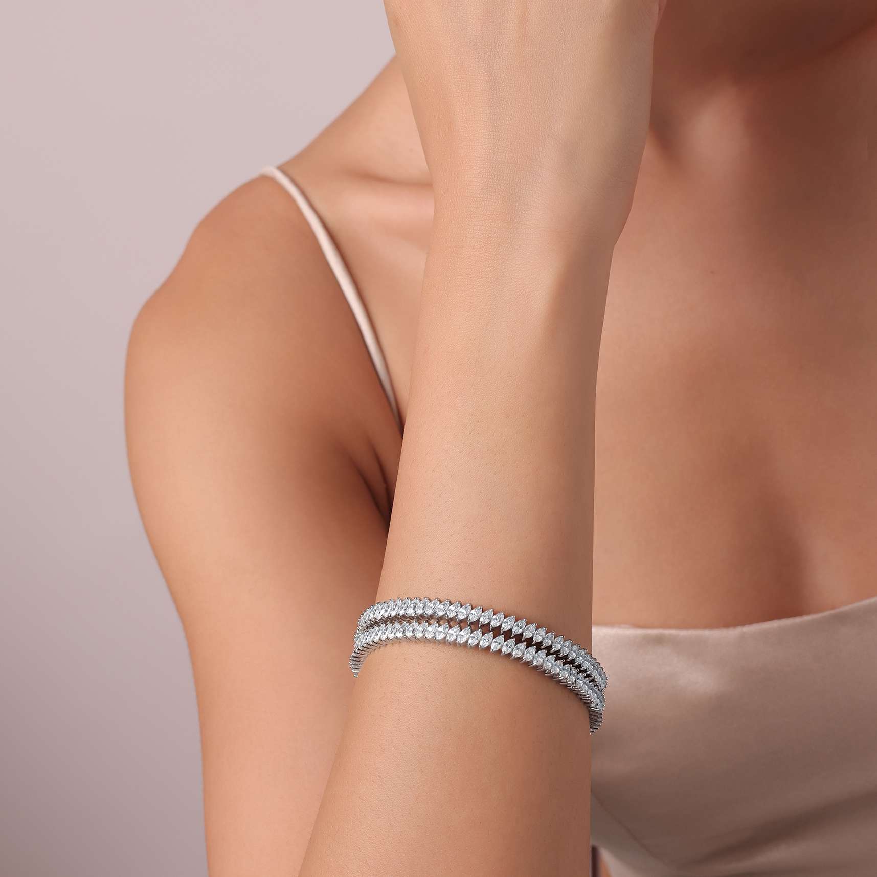 92.5 Sterling Silver Stone Studded Bangles Set of 2 - Image 7