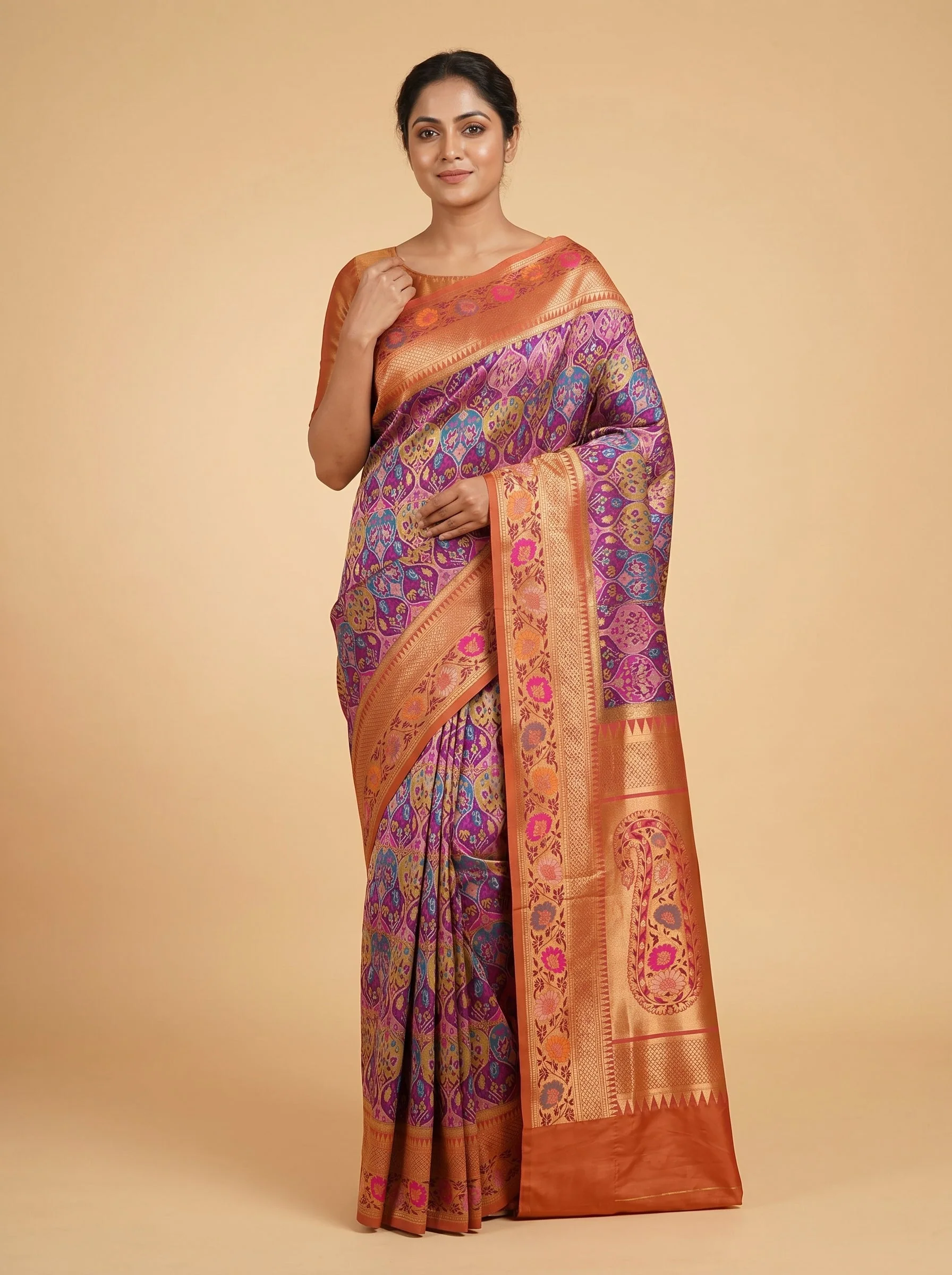 Aged Wine Glow Saree
