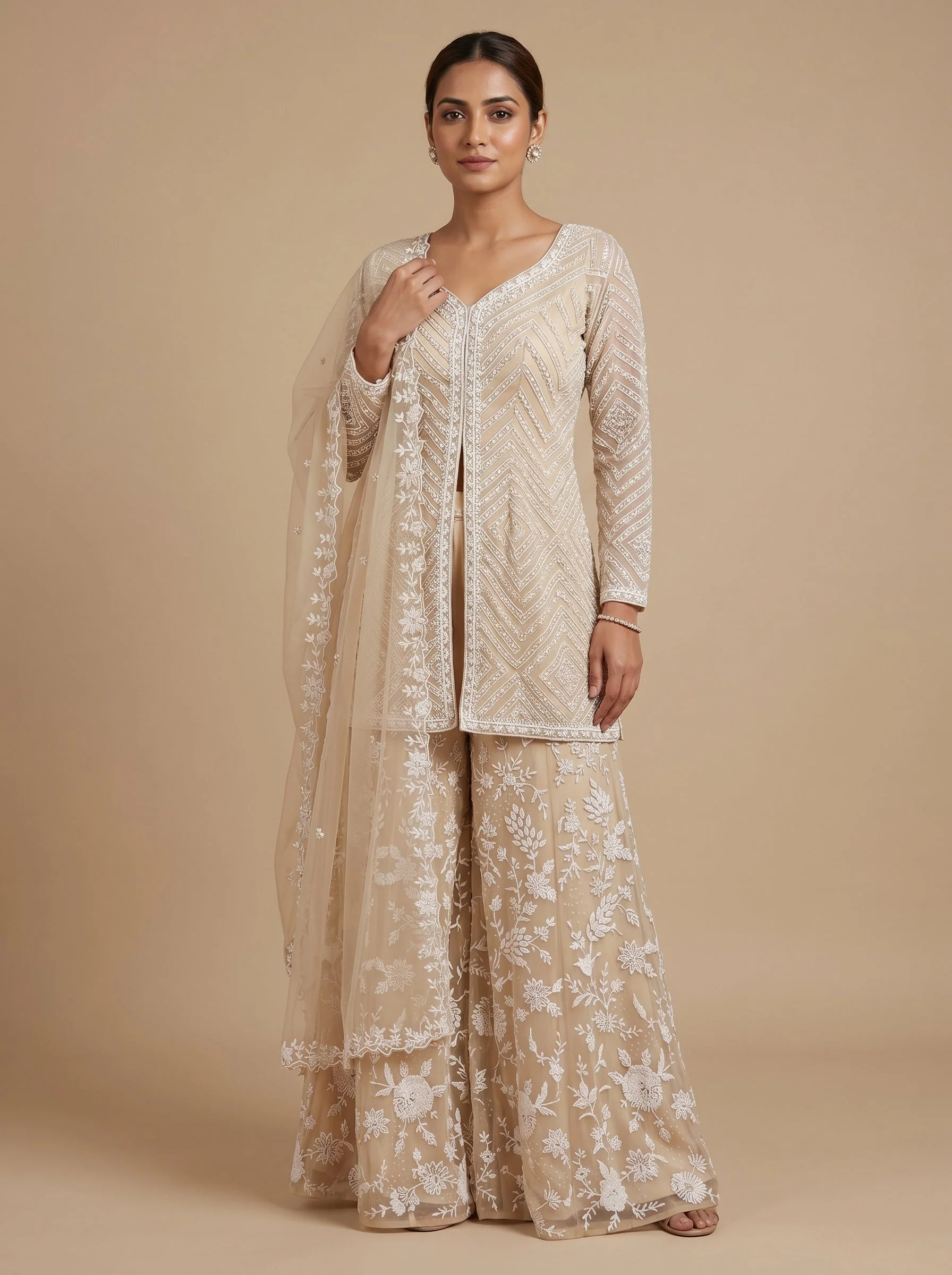Alabaster Ivory Embroidered Suit
