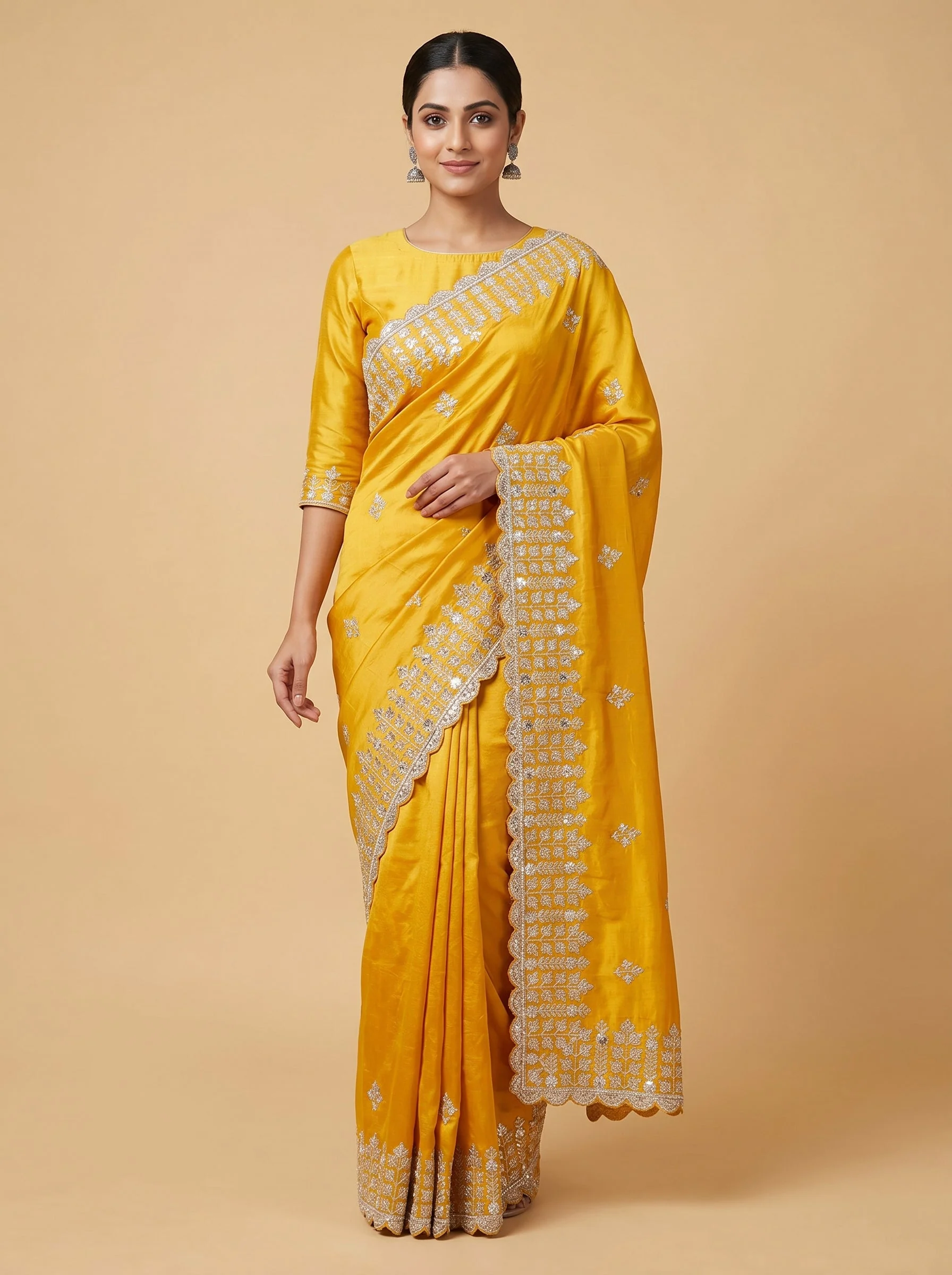 Amber Mustard Glow Saree