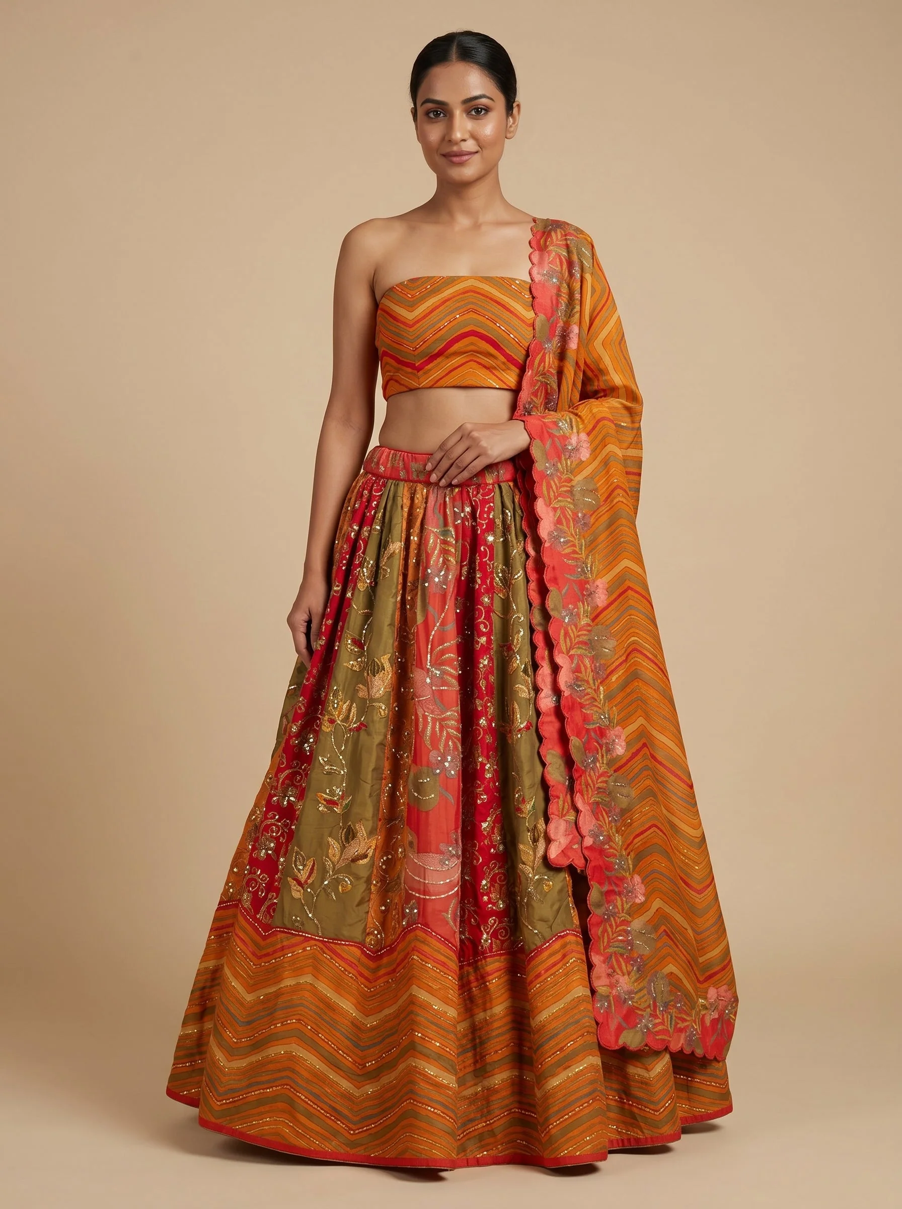 Amber Print Lehenga