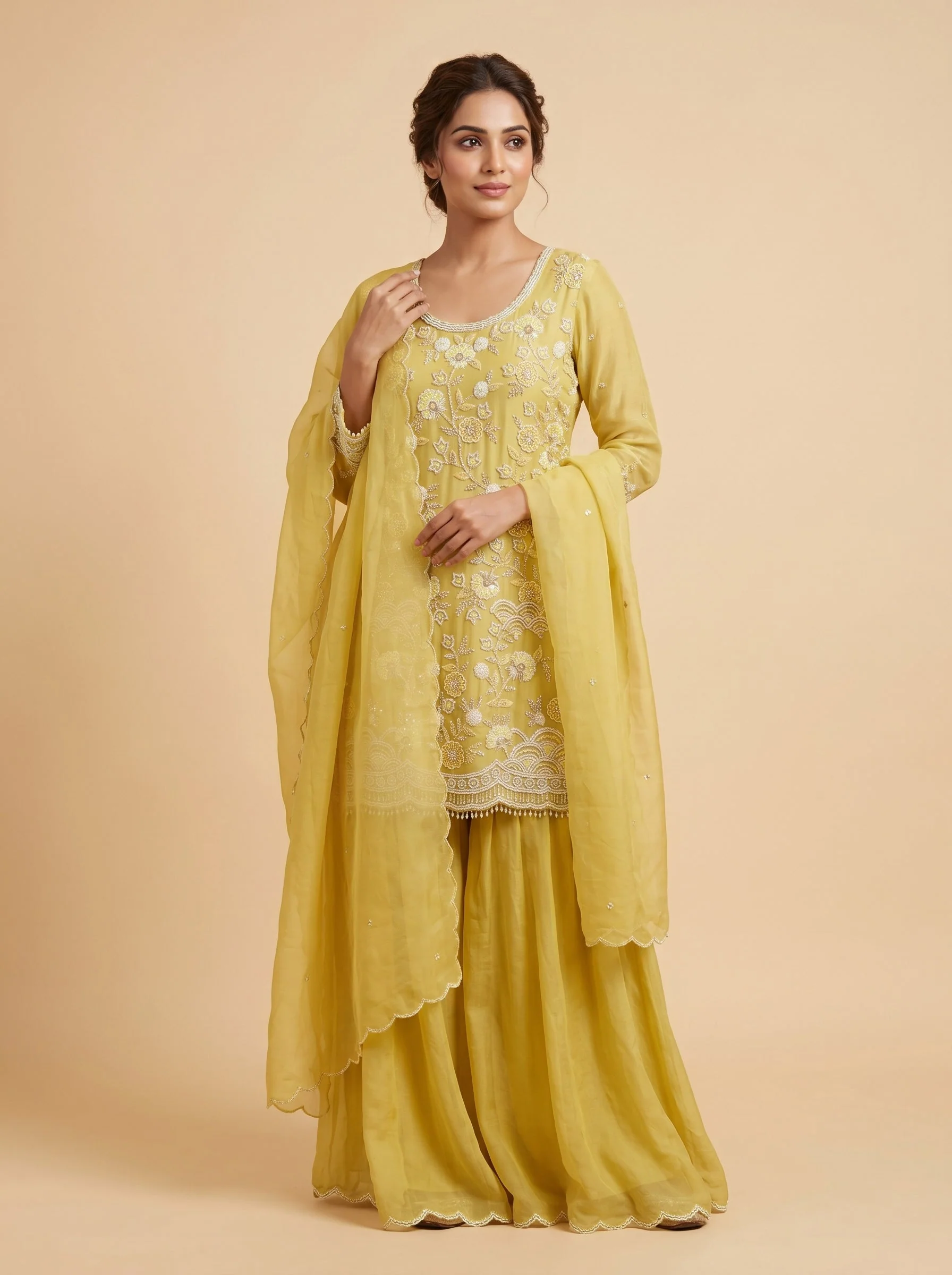 Amber Yellow Palazzo Set