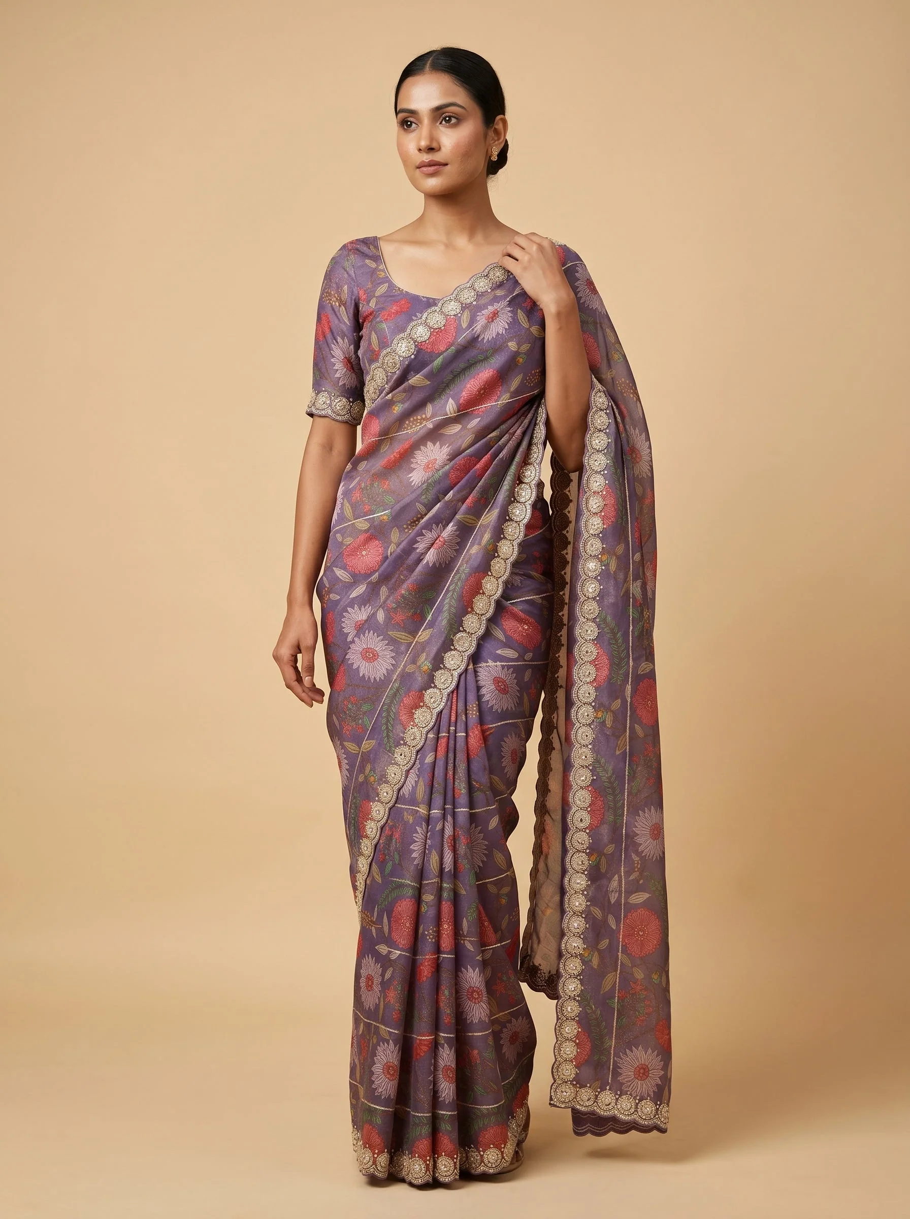 Amethyst Glow Charm Saree