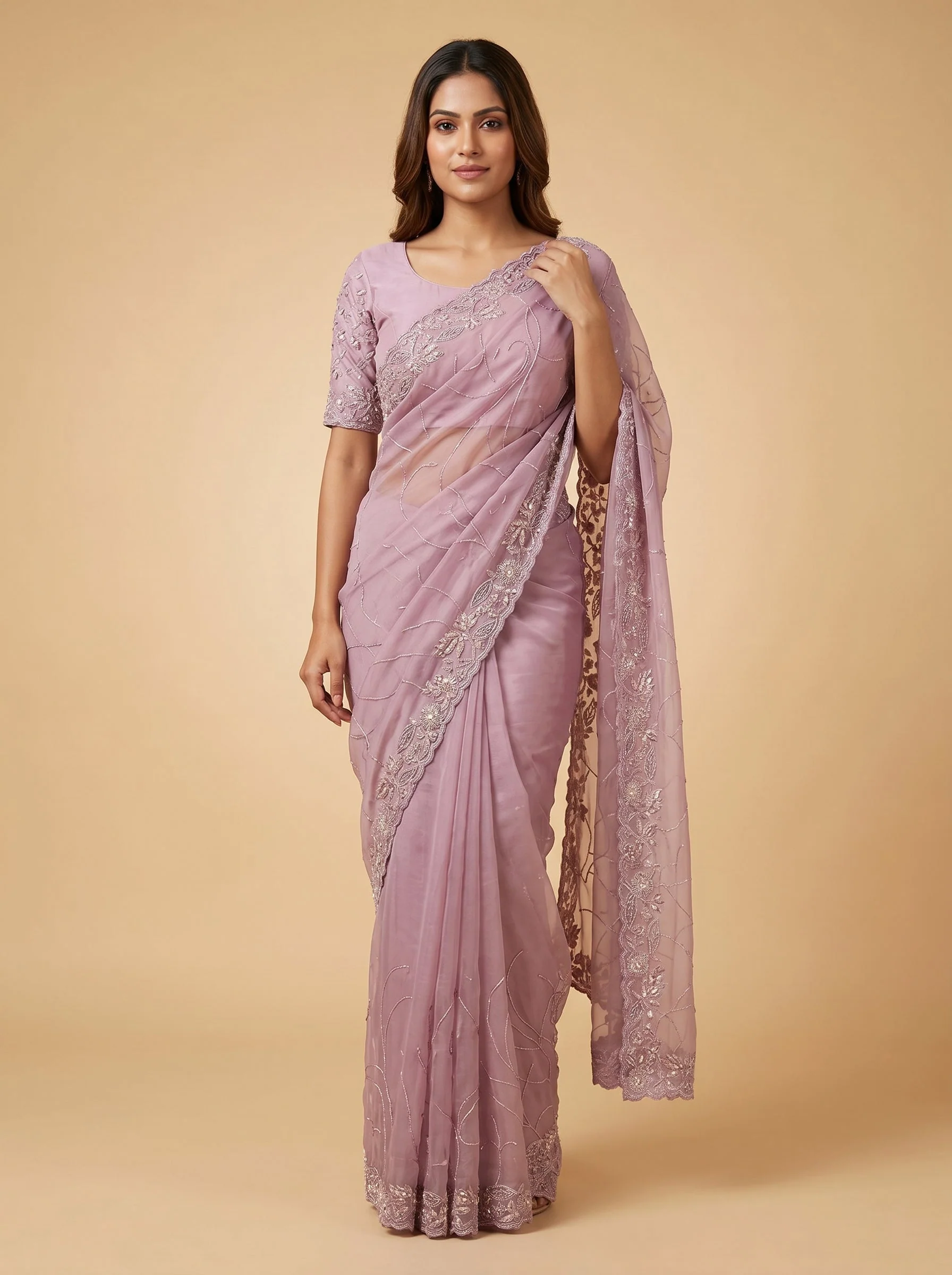 Amethyst Glow Essence Saree