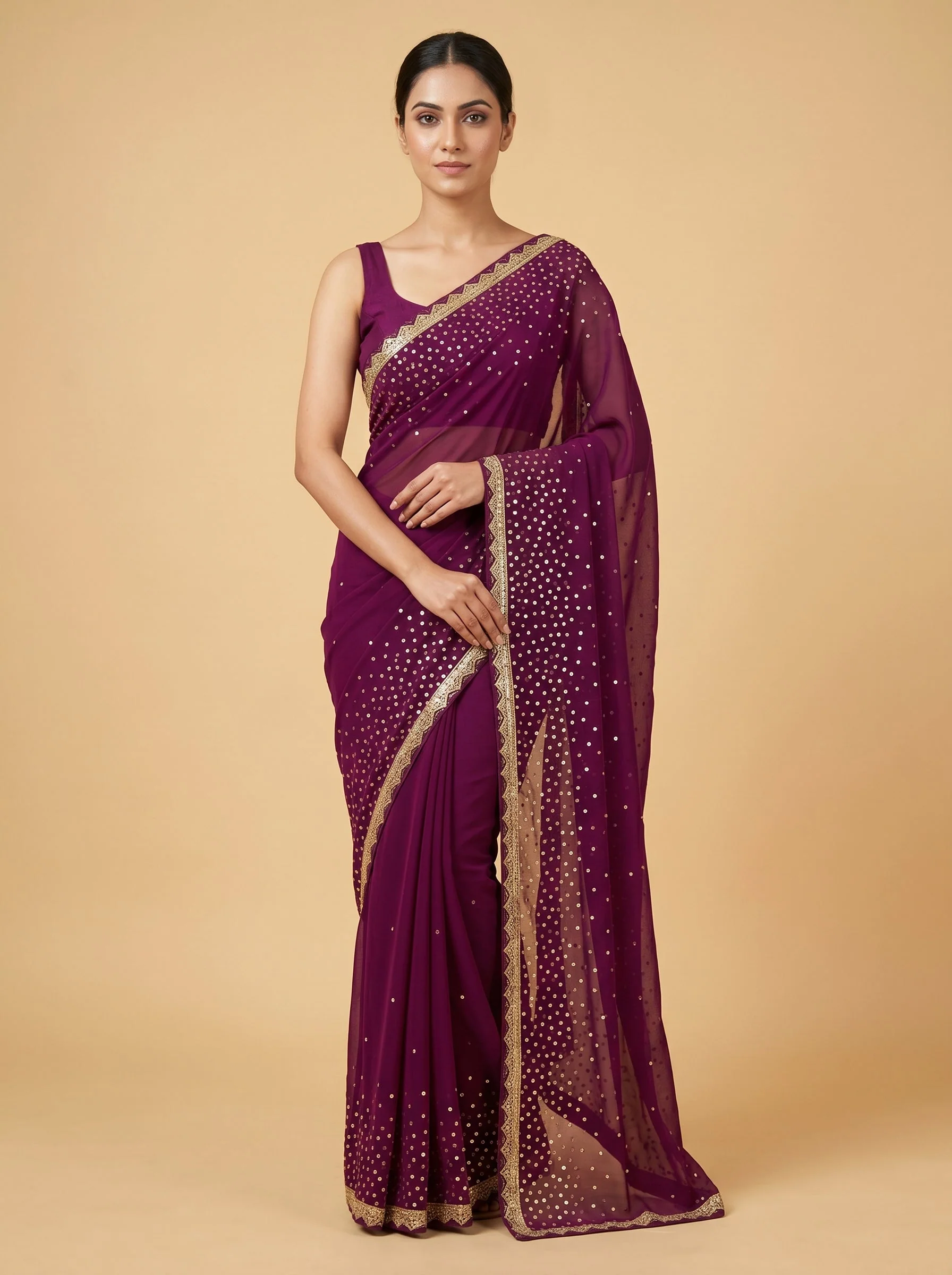 Amethyst Silk Glow Saree