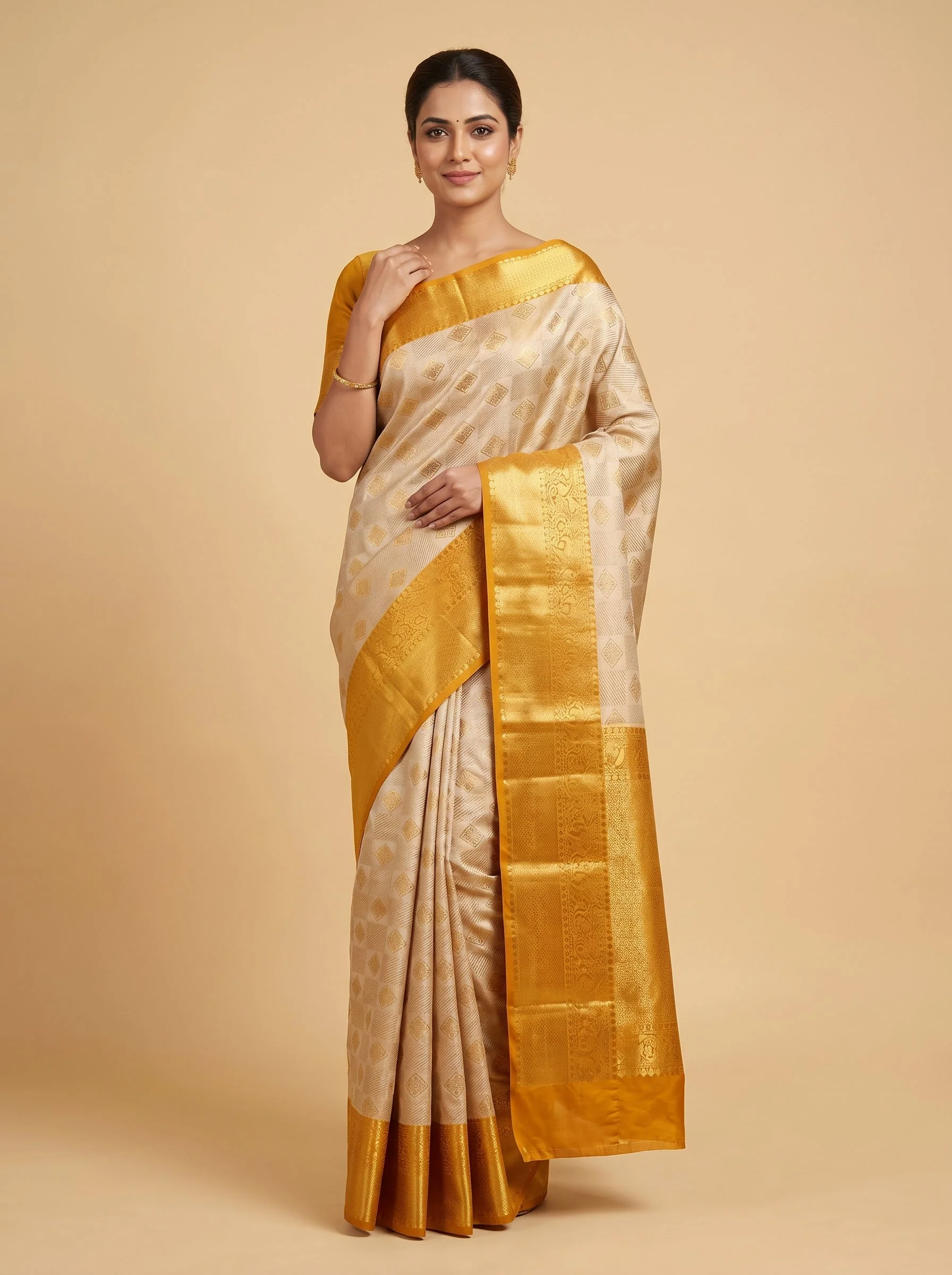 Antique Gold Heritage Weave Handloom Saree