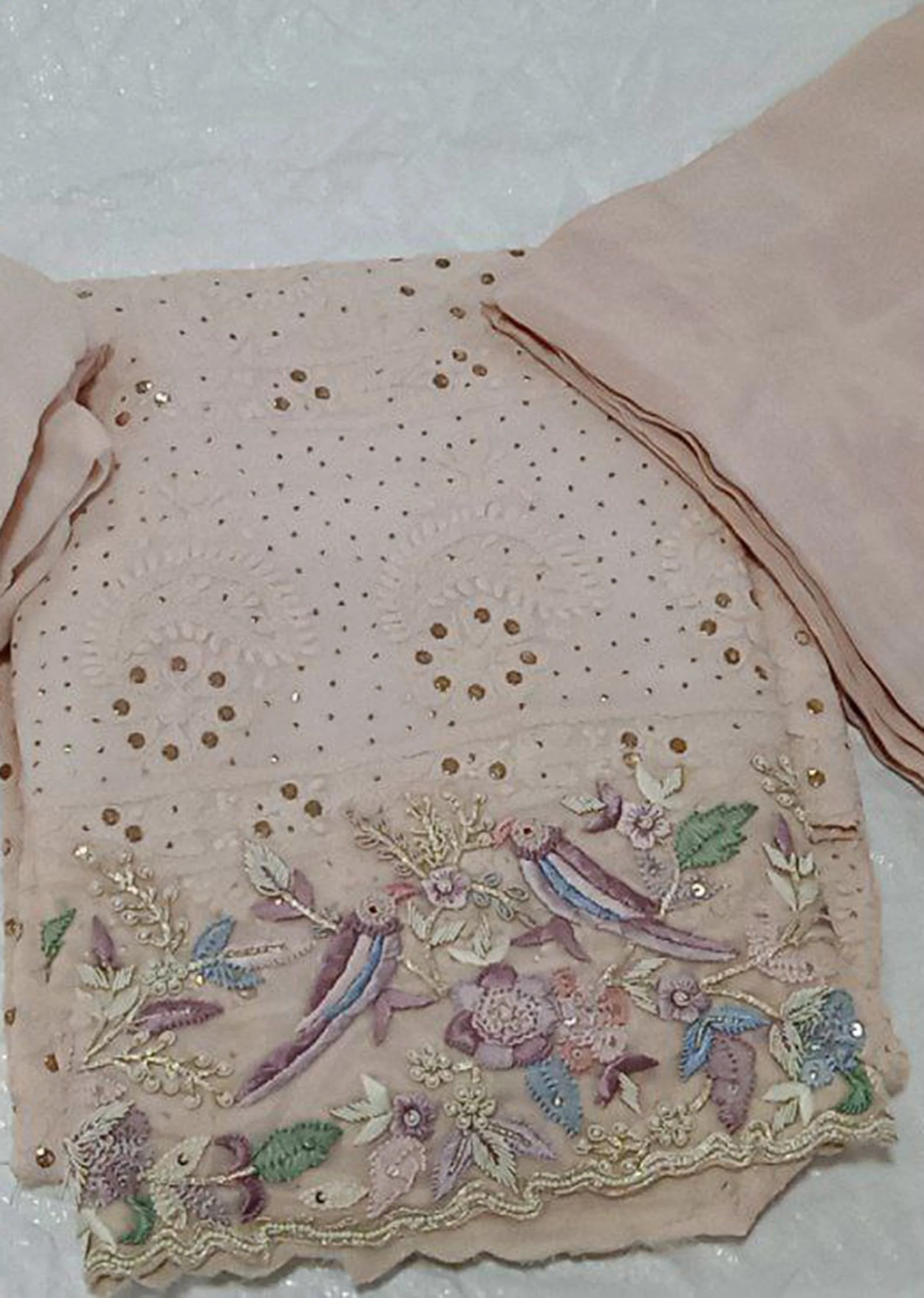 Apricot Mist Whisper Dress Material