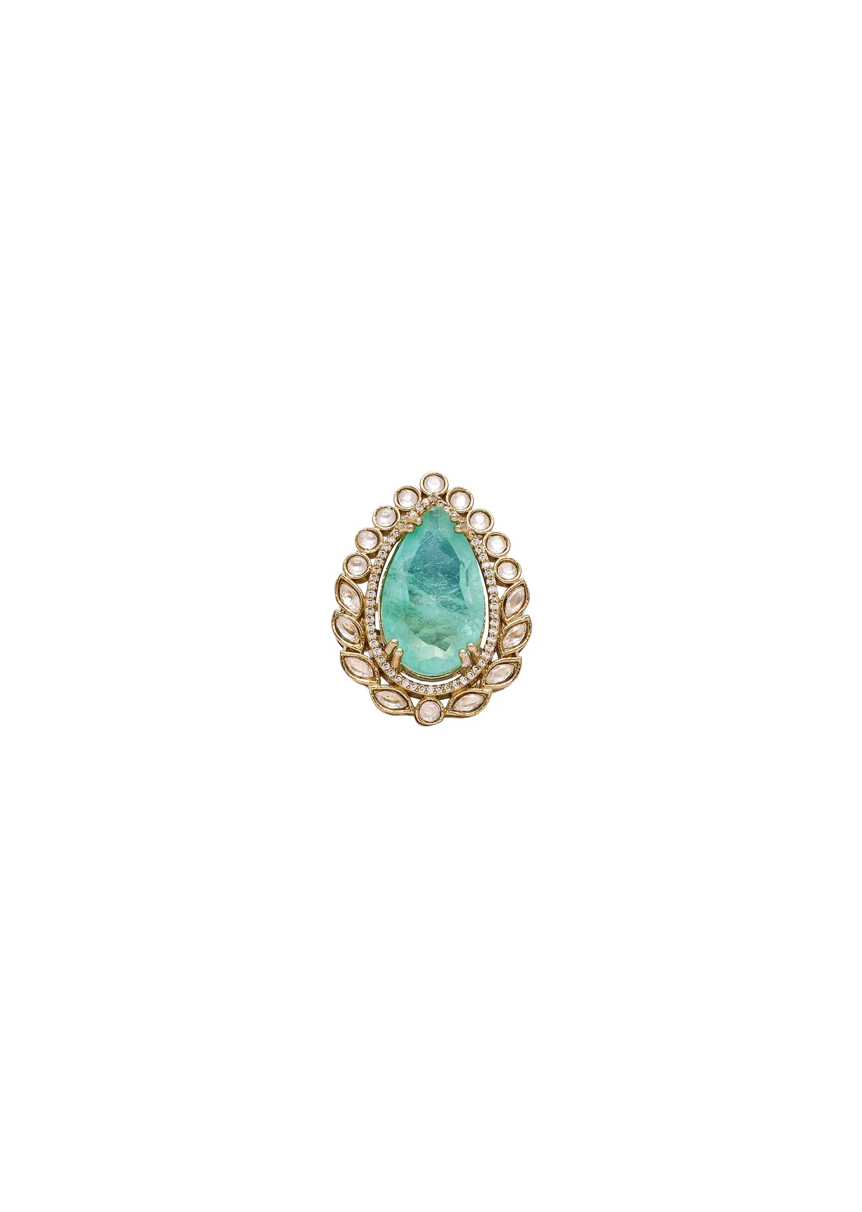 Aqua Blue Cocktail Statement Ring - Image 2