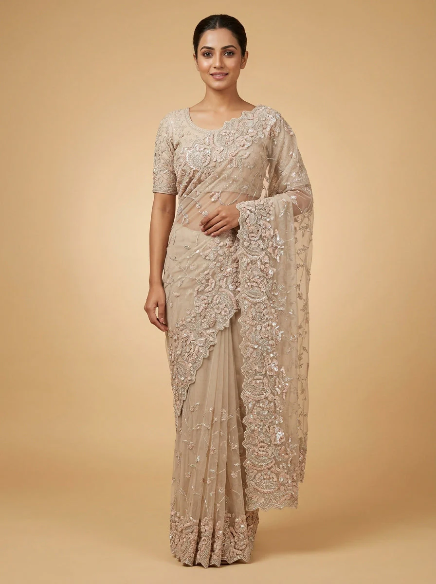 Argent Silver Refined Luxe Saree