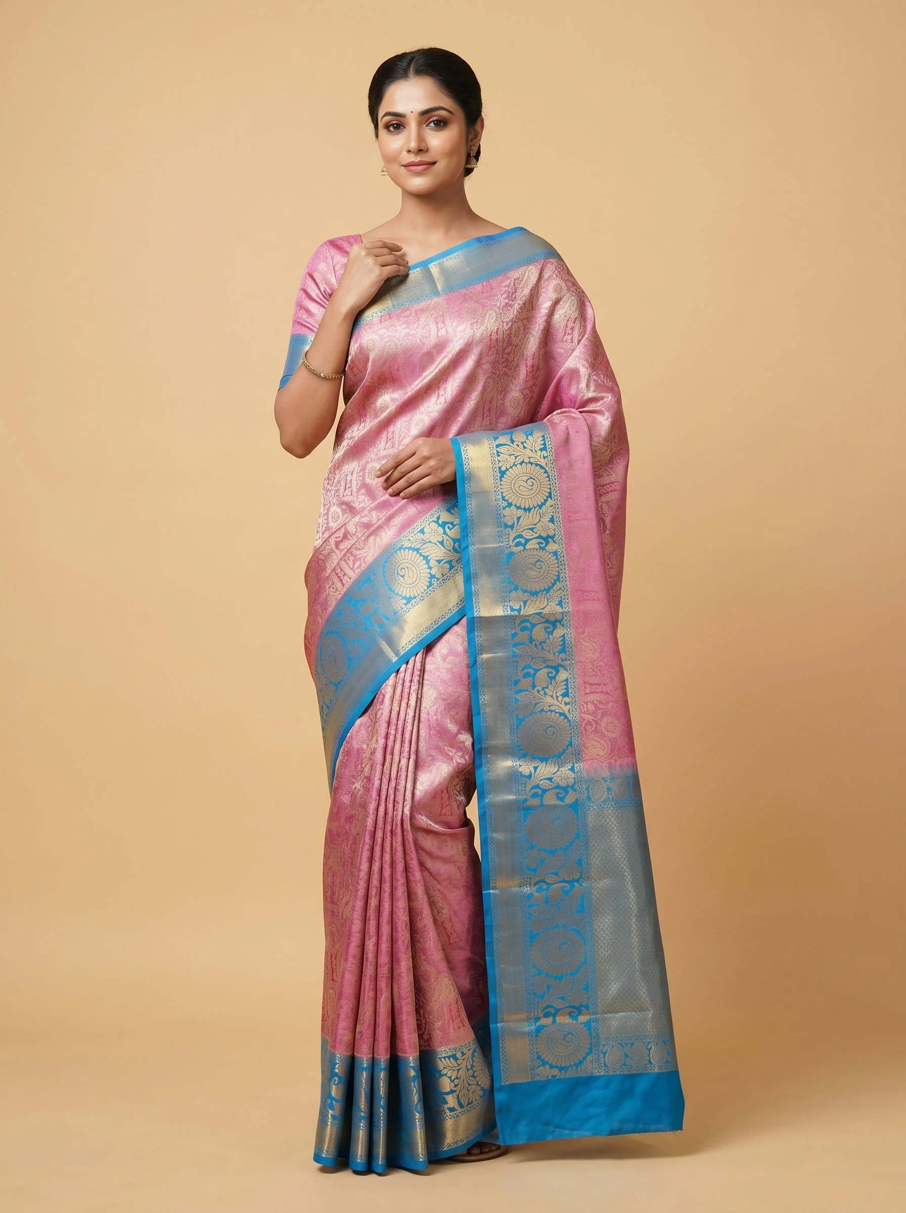 Baby Pink Soft Blush Handloom Saree