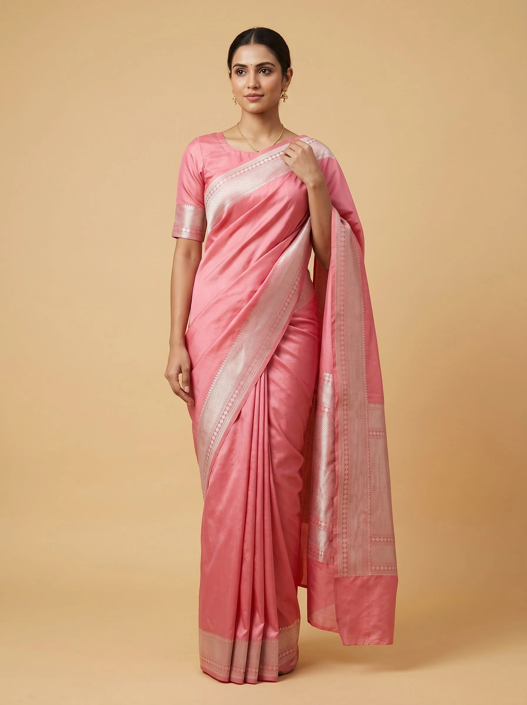 Baby Pink Soft Glow Handloom Saree