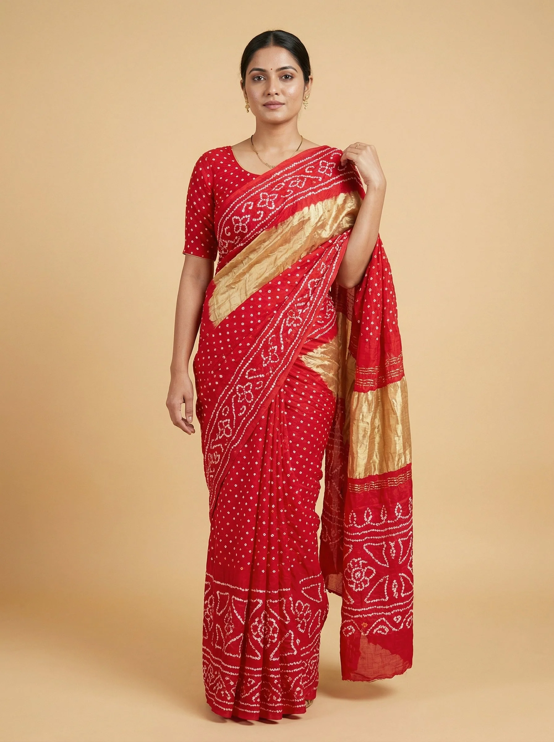Bandhani Hot Pink Saree