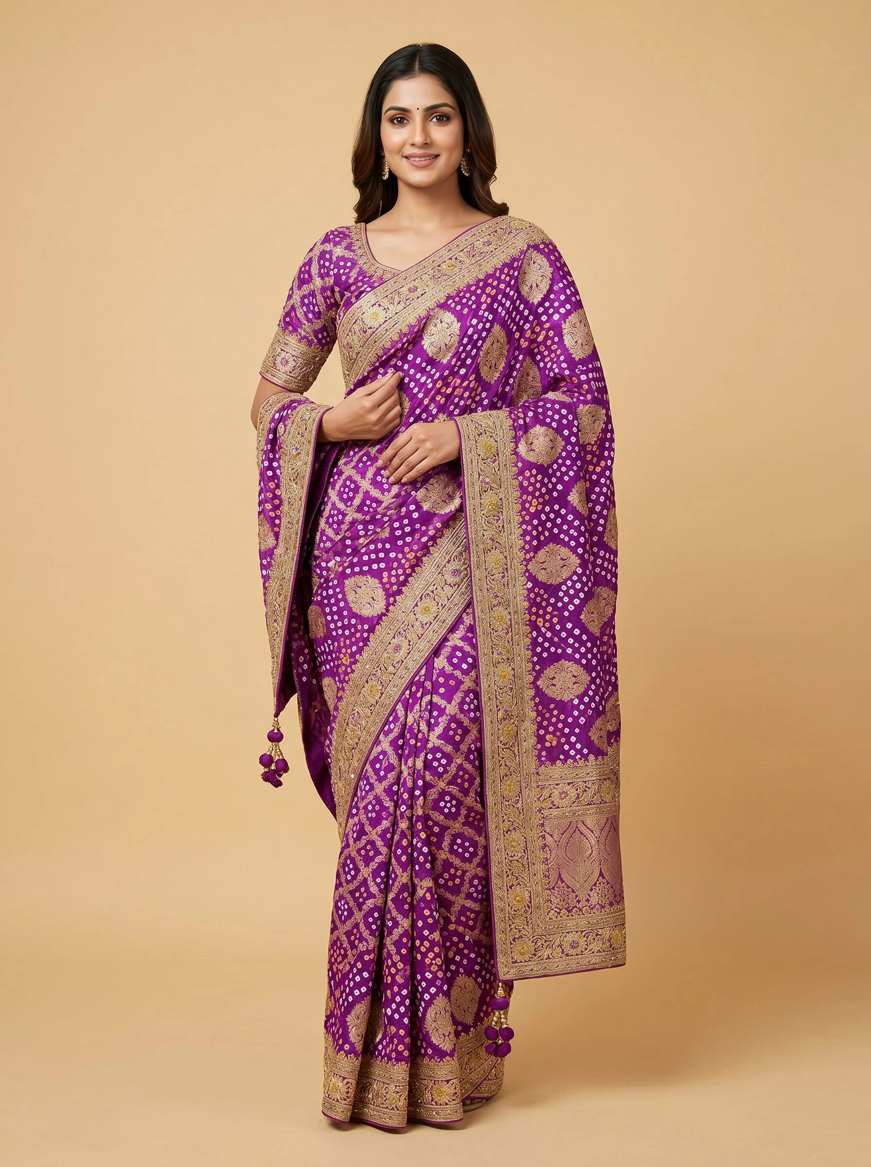Bandhej Purple Charm