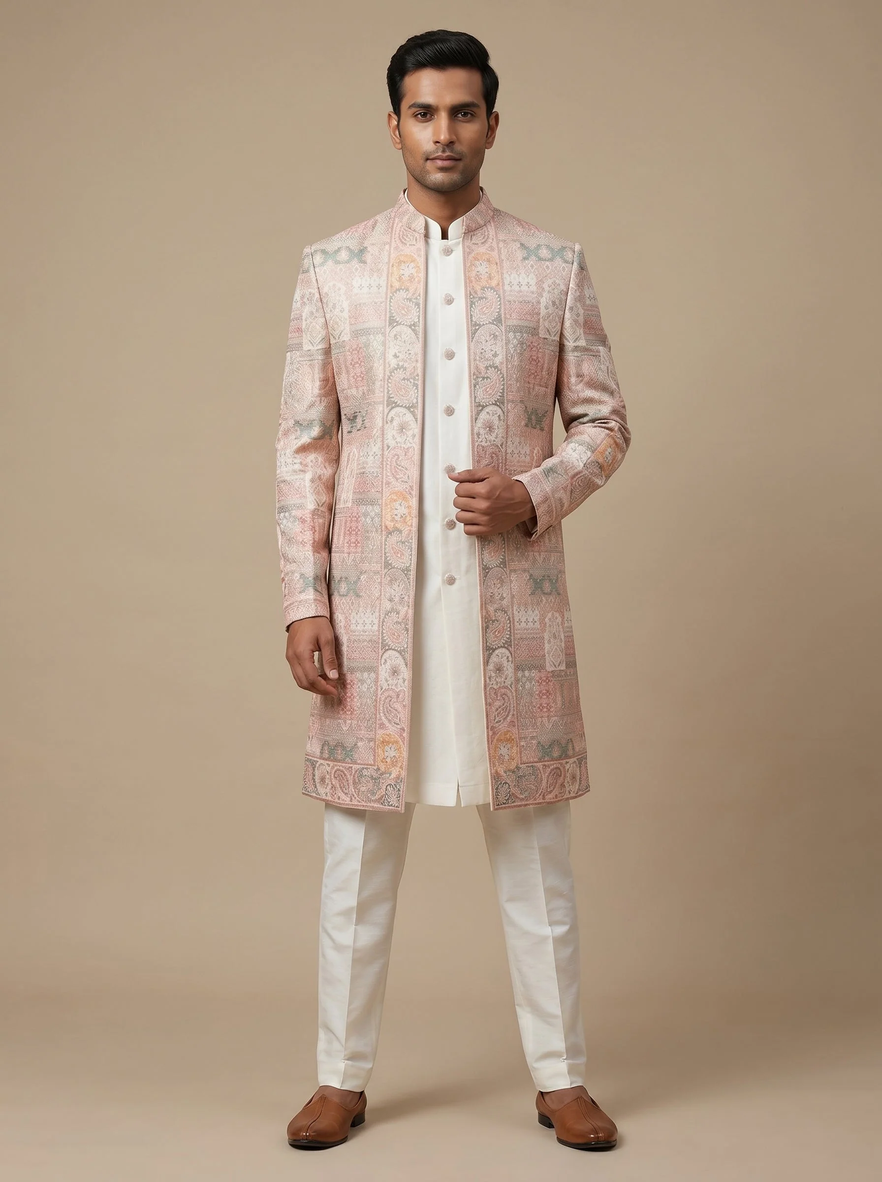 Beige Designer Sherwani
