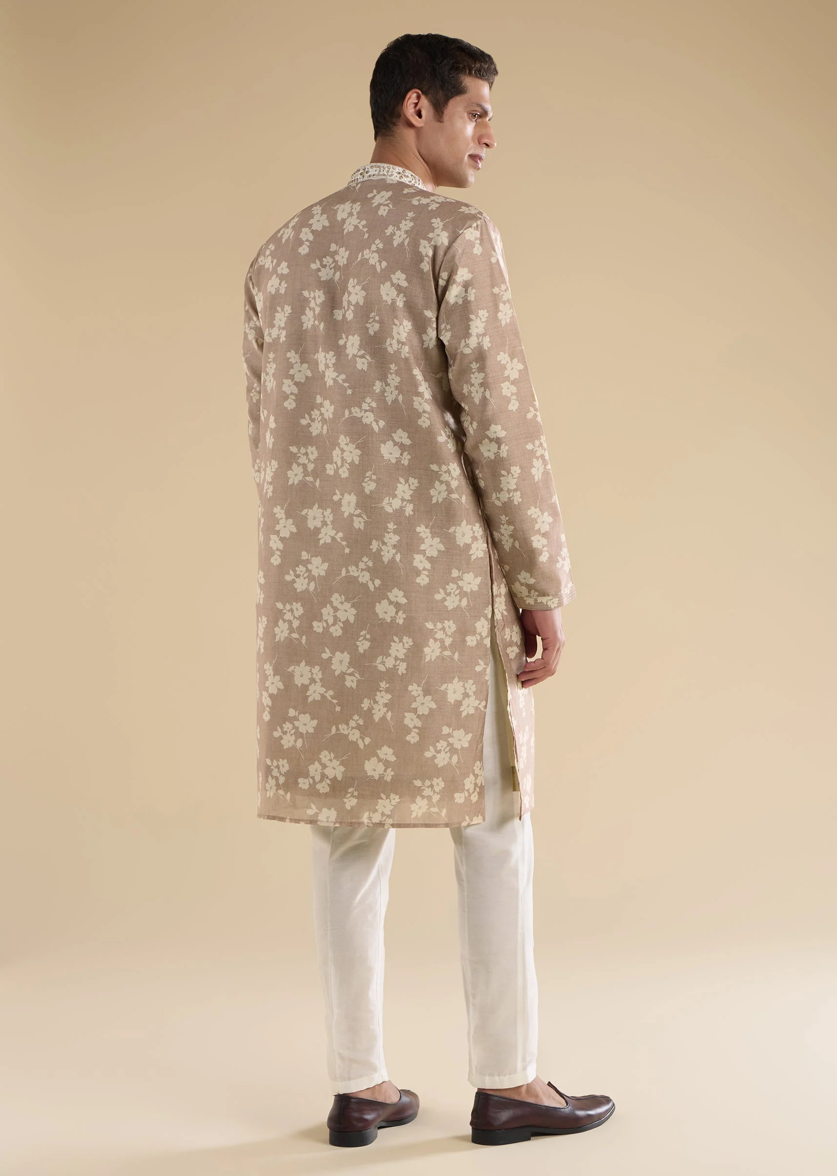 Beige Embroidered And Kurta Sets - Image 5