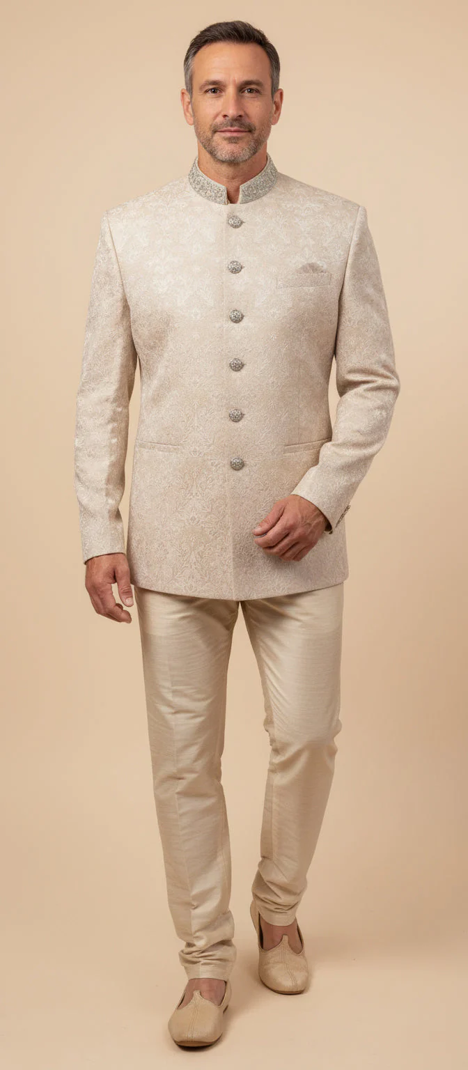 Beige Festive Jodhpuri Suit - Image 2