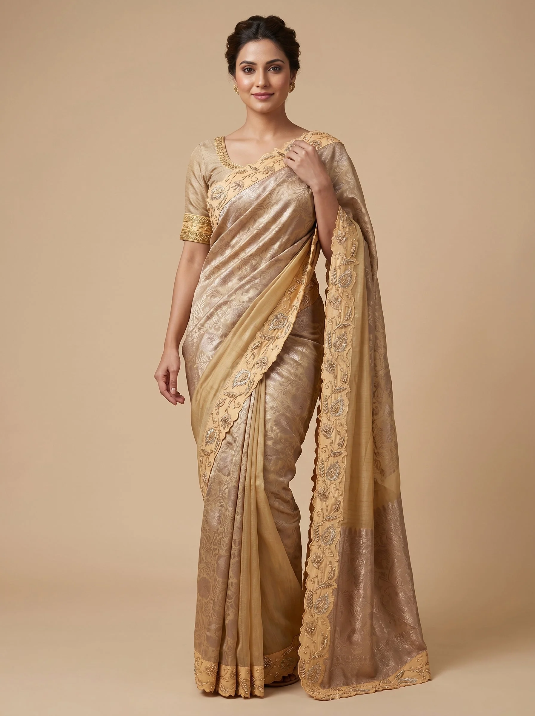 Beige Glow Saree