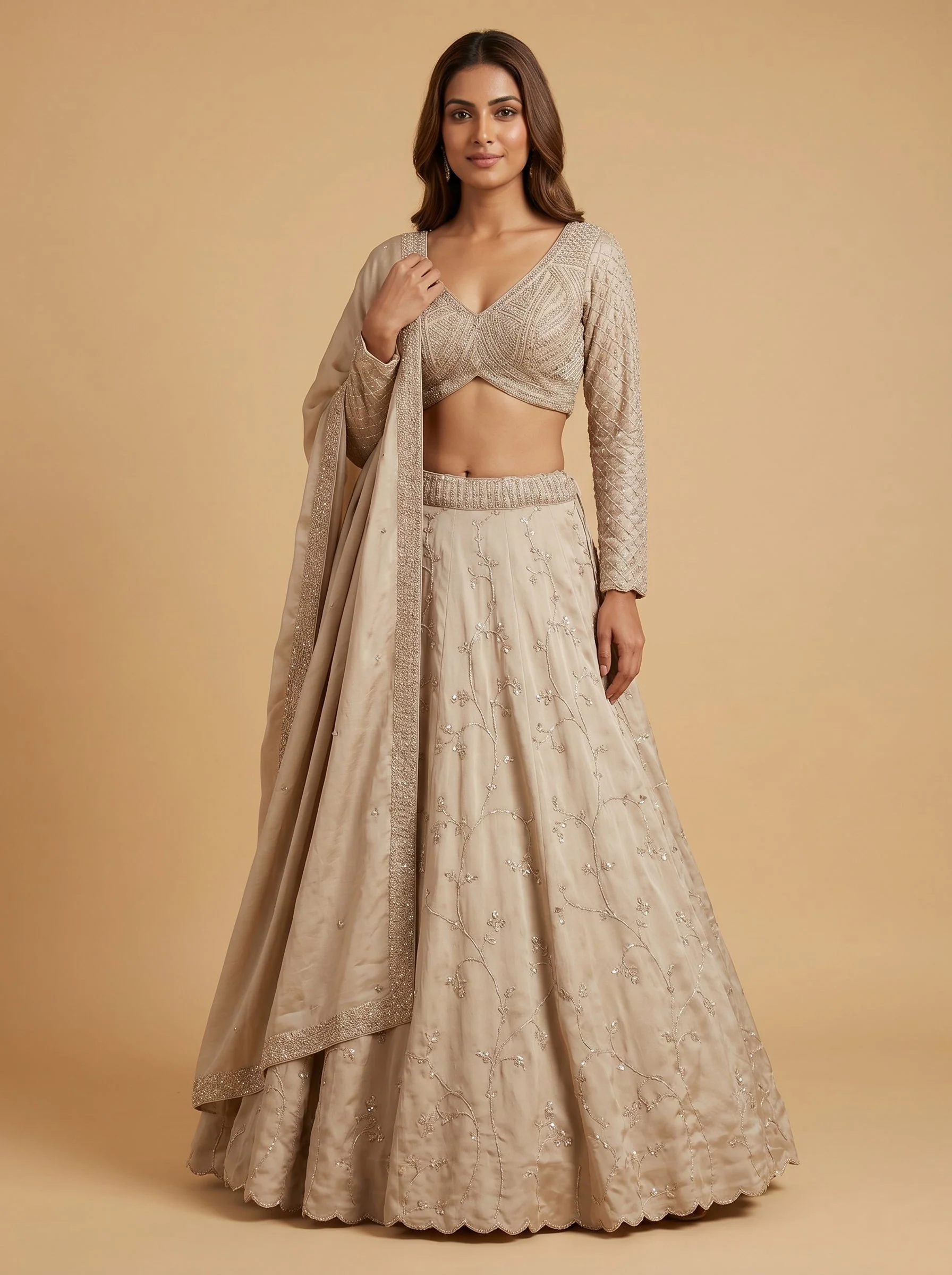 Beige Grace Lehenga