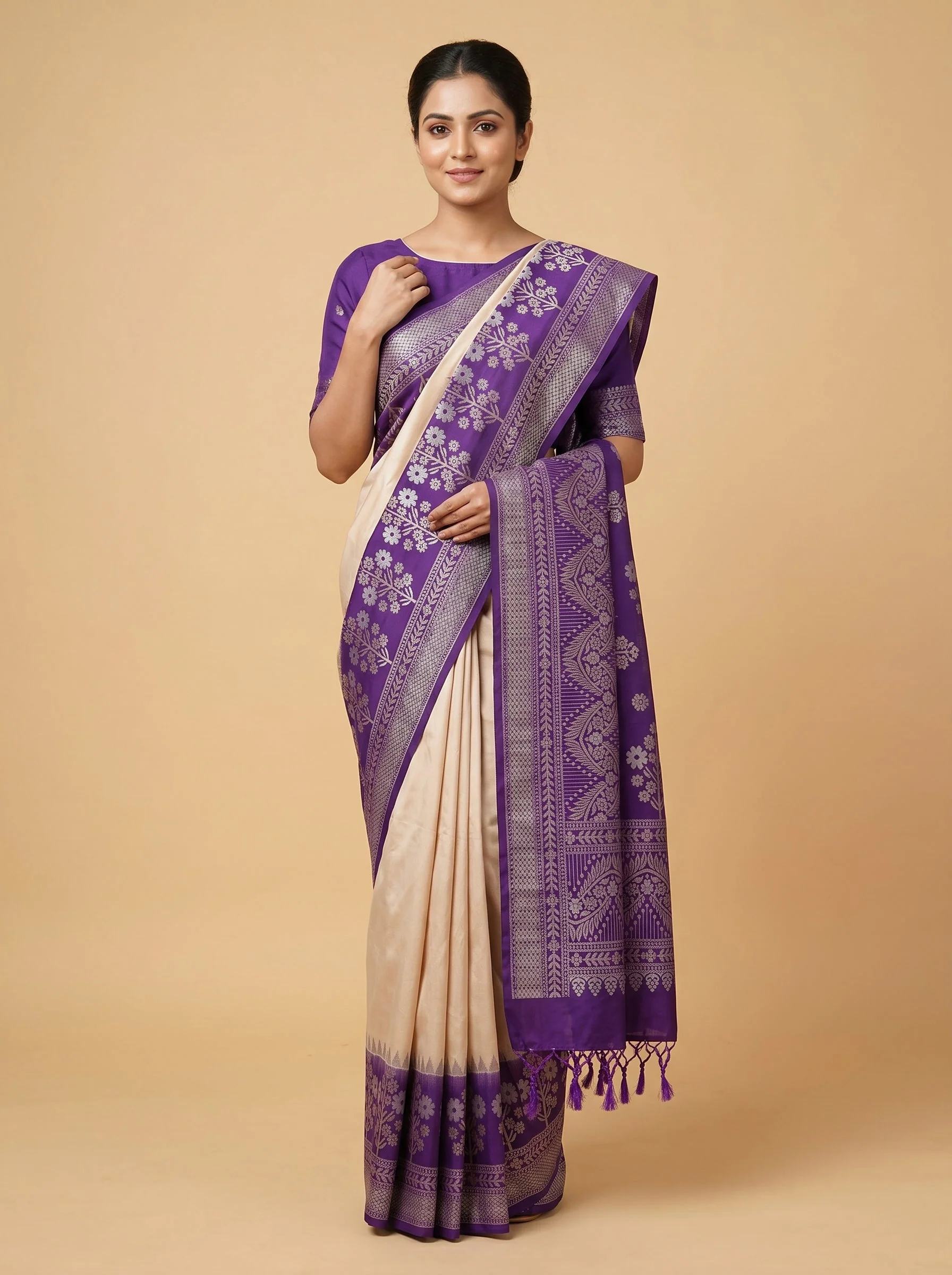 Beige Quiet Elegance Handloom Saree