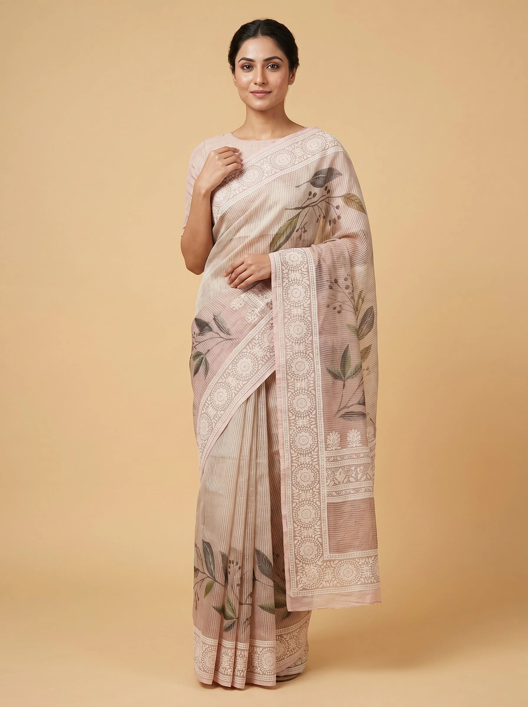 Beige Refined Handloom Saree
