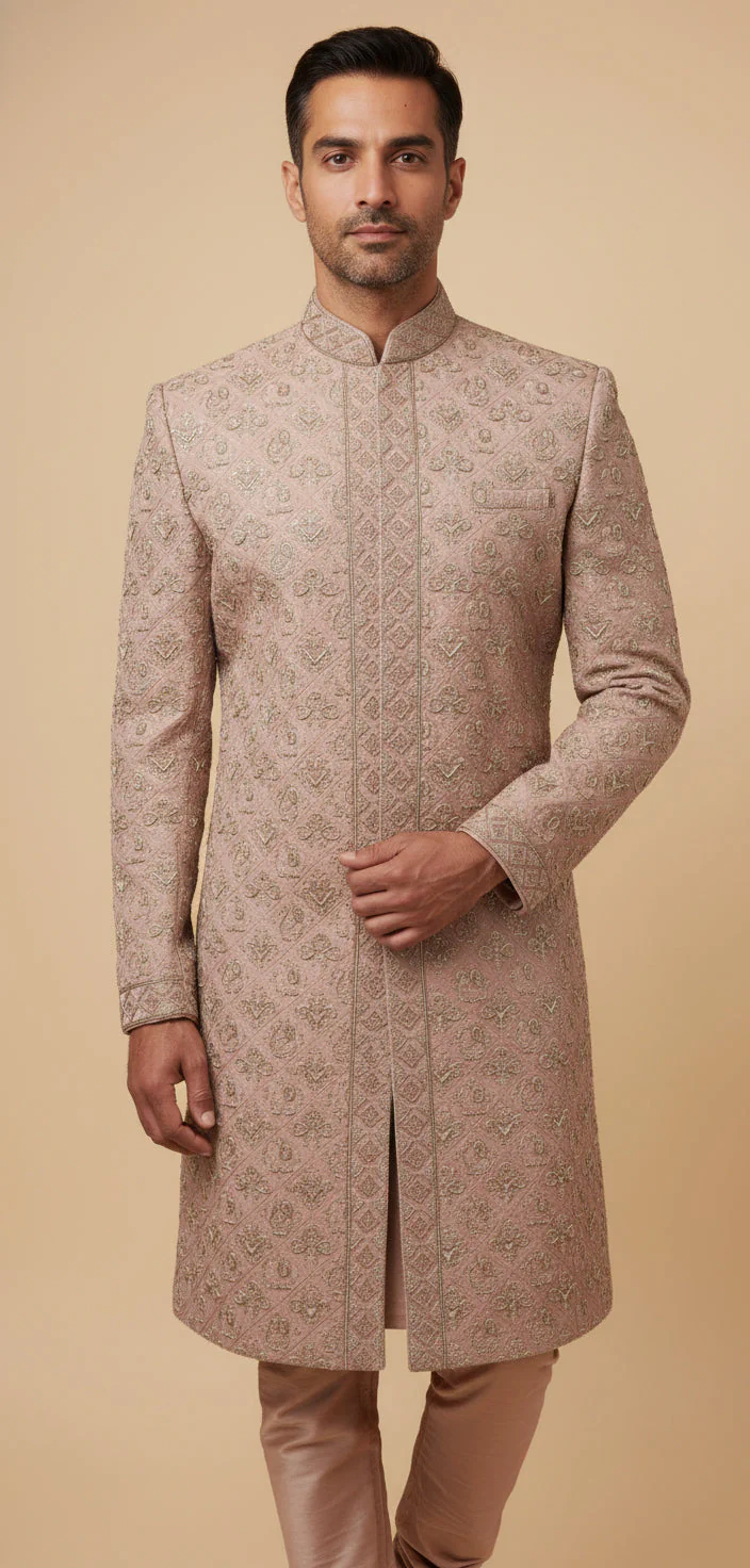 Beige Royal Sherwani - Image 2