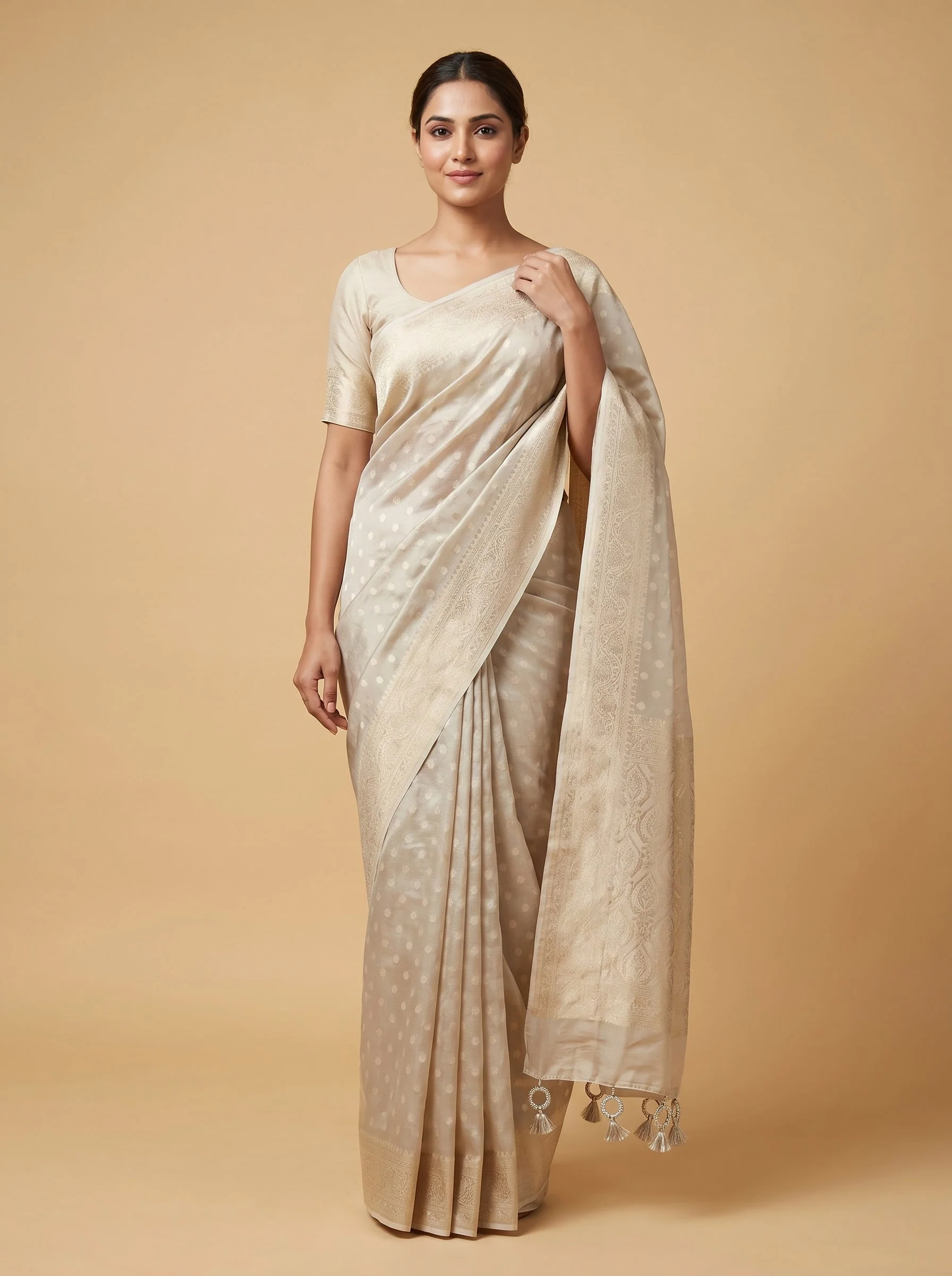Beige Sand Glow Saree