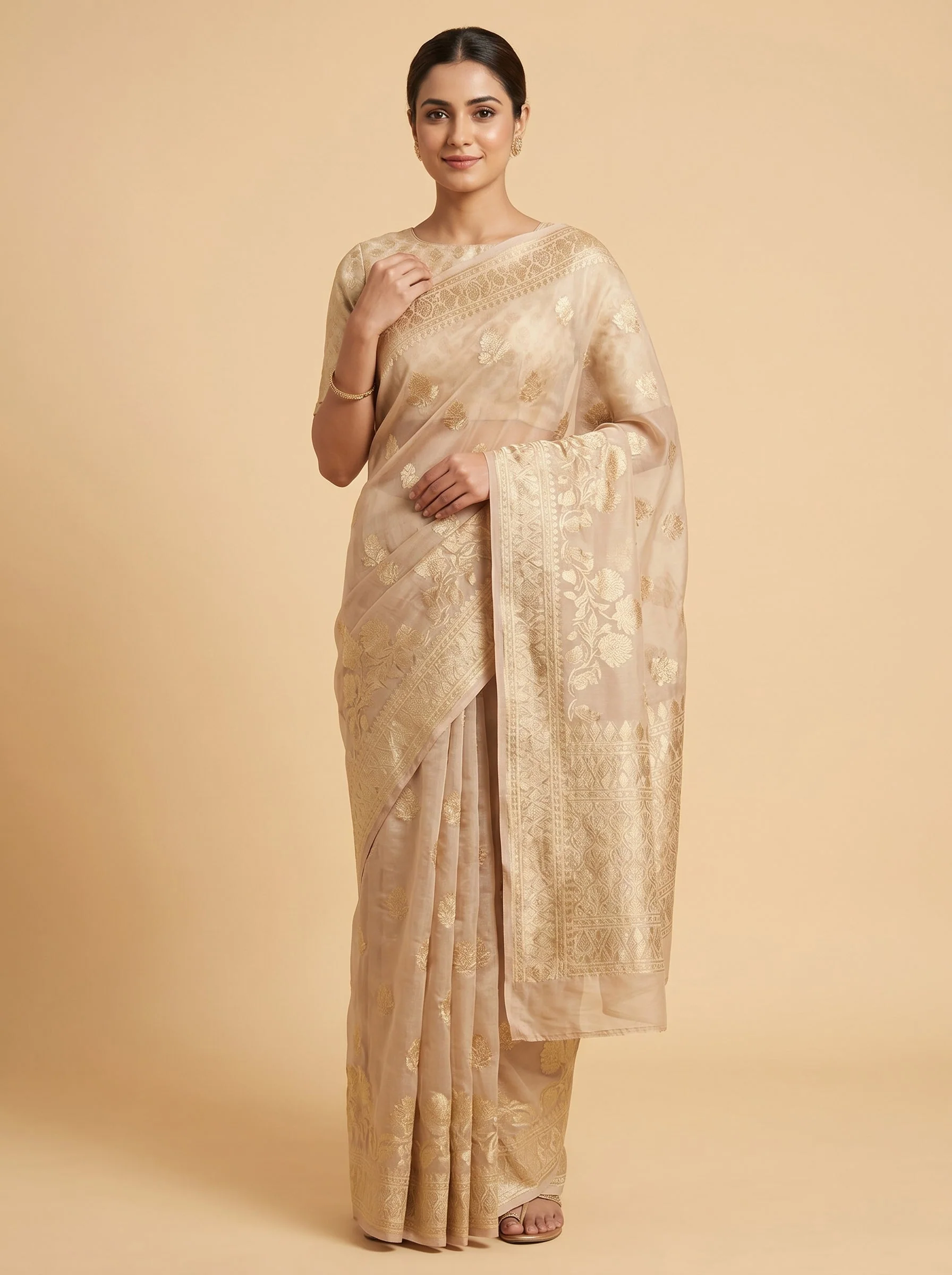Beige Soft Balance Handloom Saree