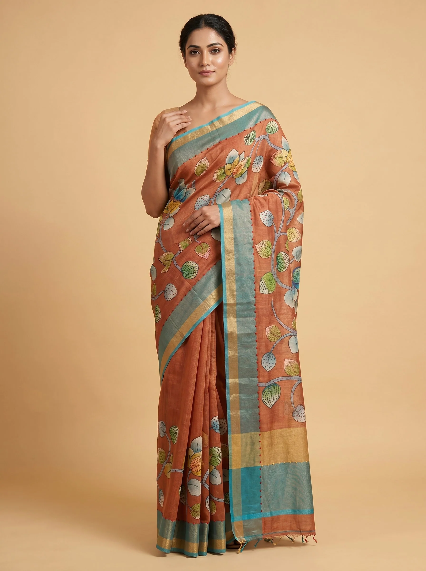 Beige Soft Tone Handloom Saree