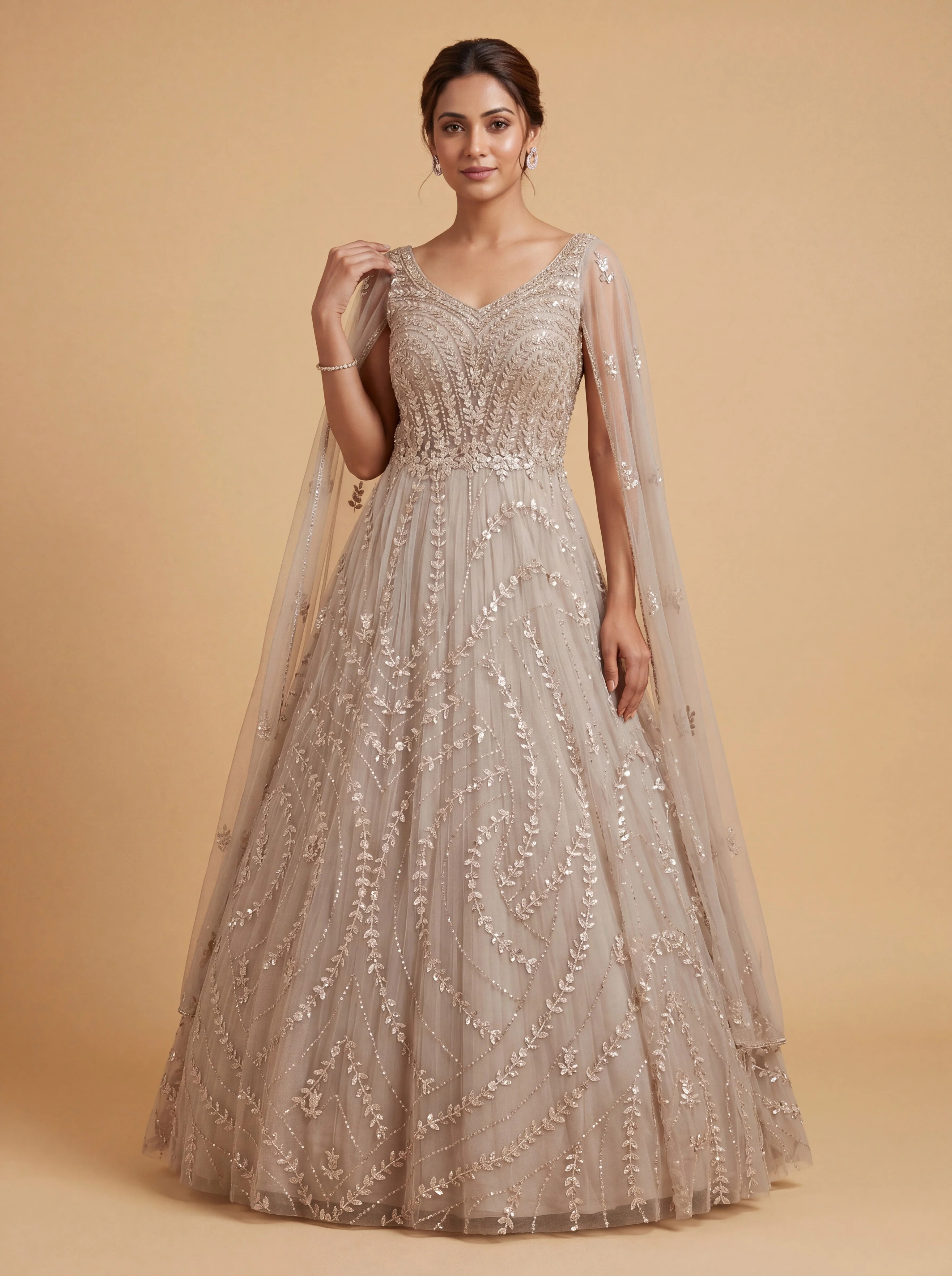 Beige Understated Gown