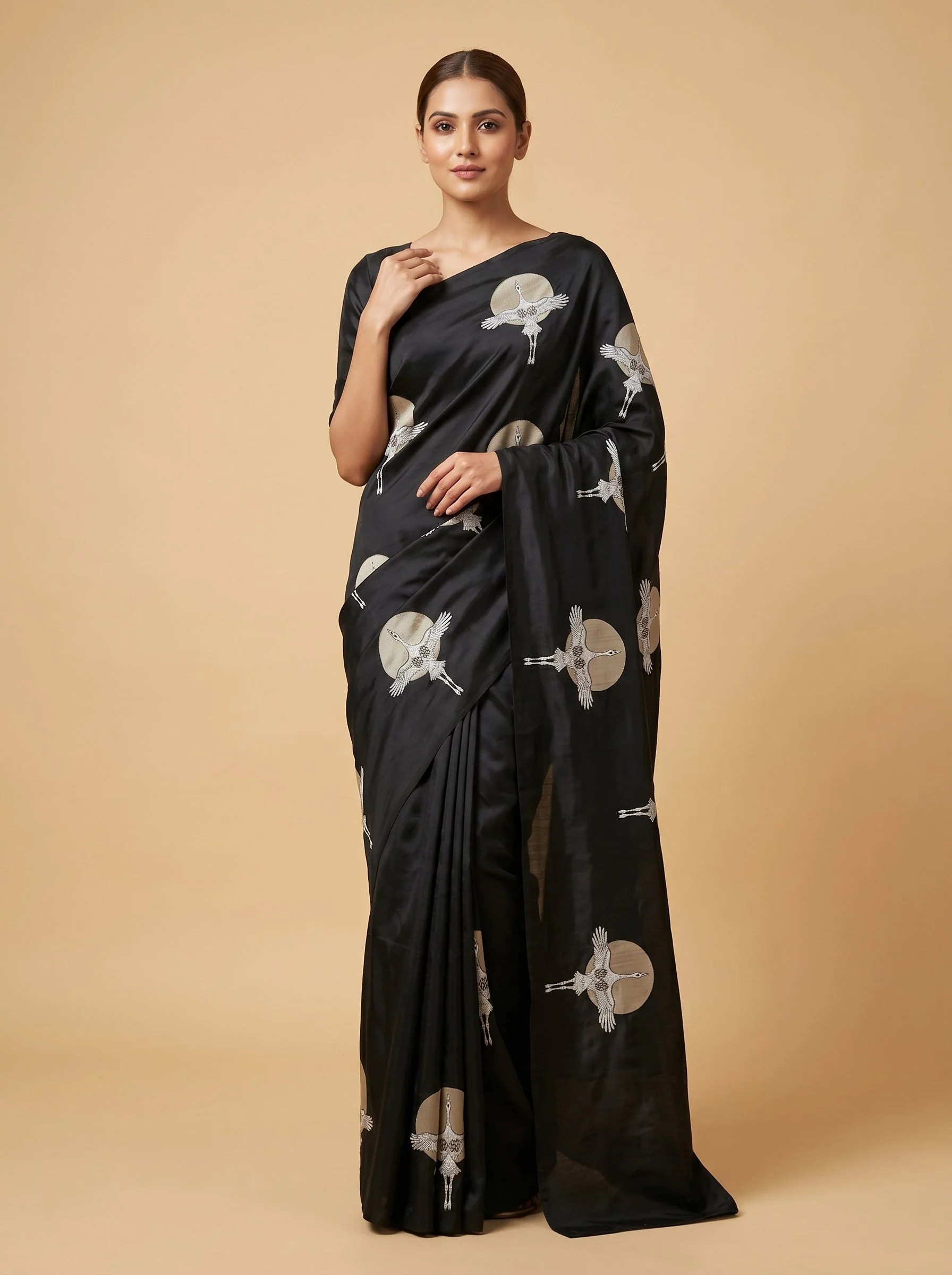 Black Bold Weave Handloom Saree
