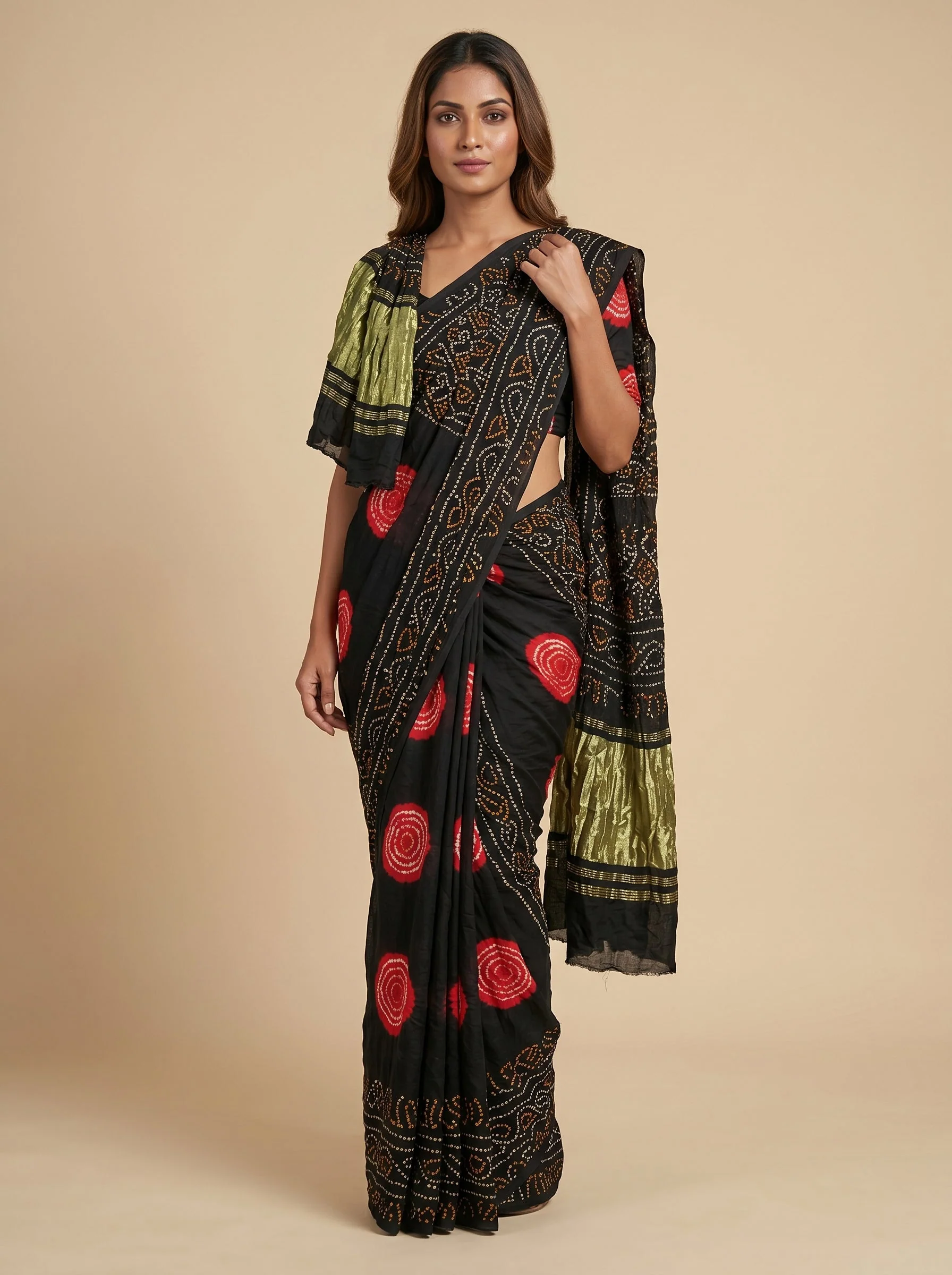 Black Classic Bandhani Saree