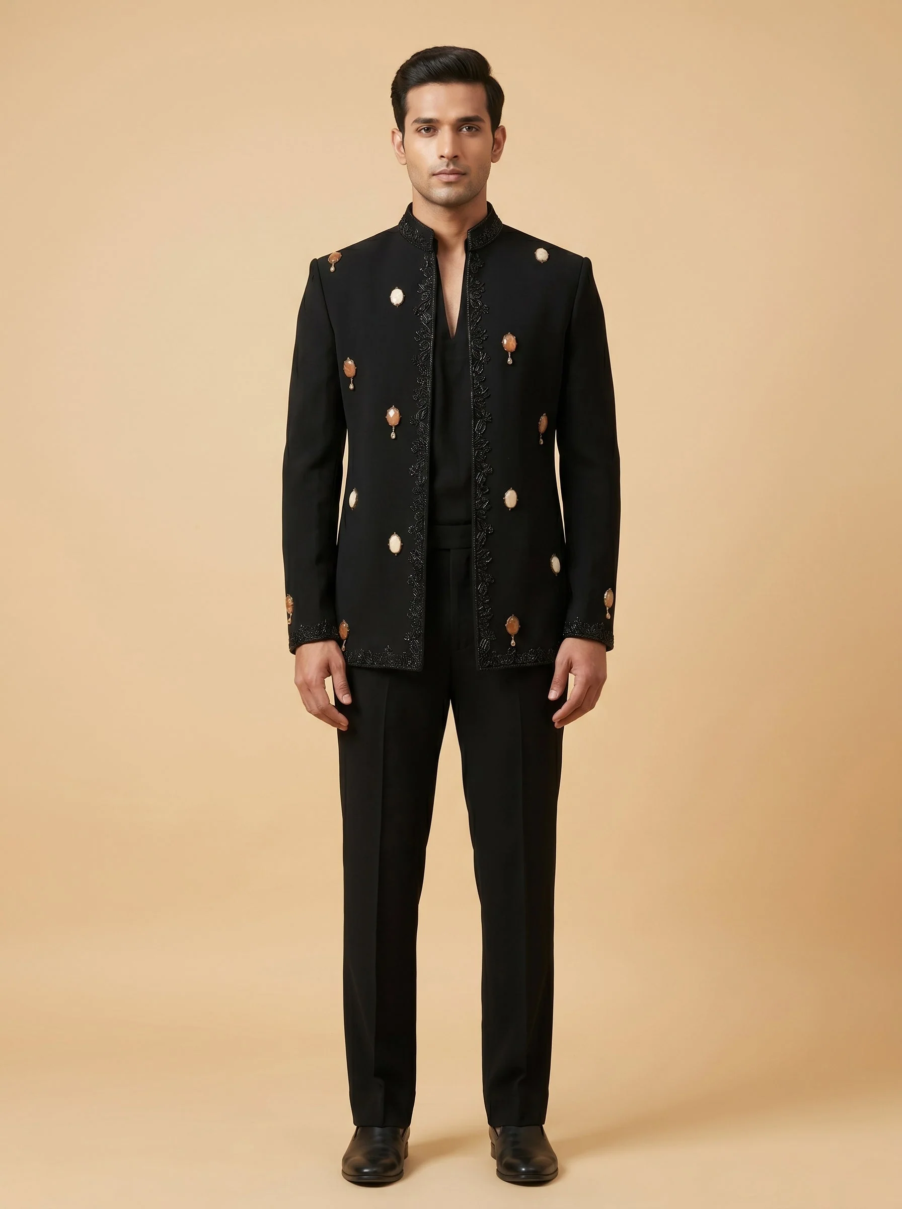 Black Contemporary Indo Western Set