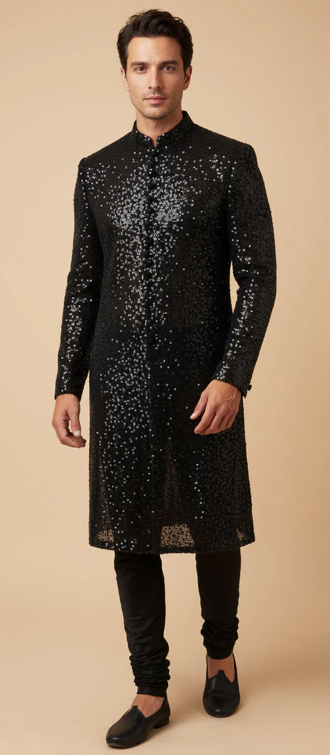 Black Designer Kurta Set (D) - Image 2