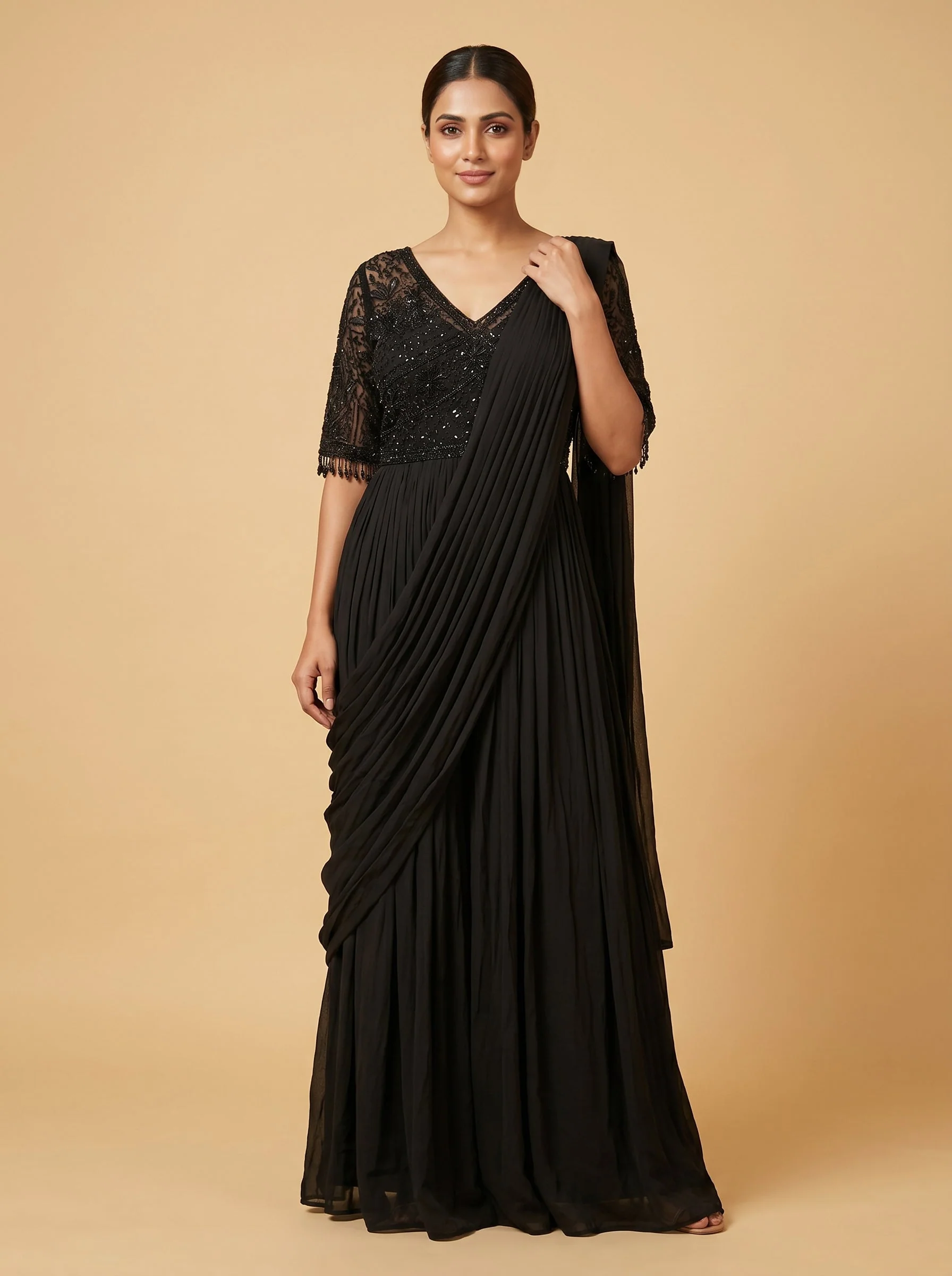 Black Edge Indo Western Set