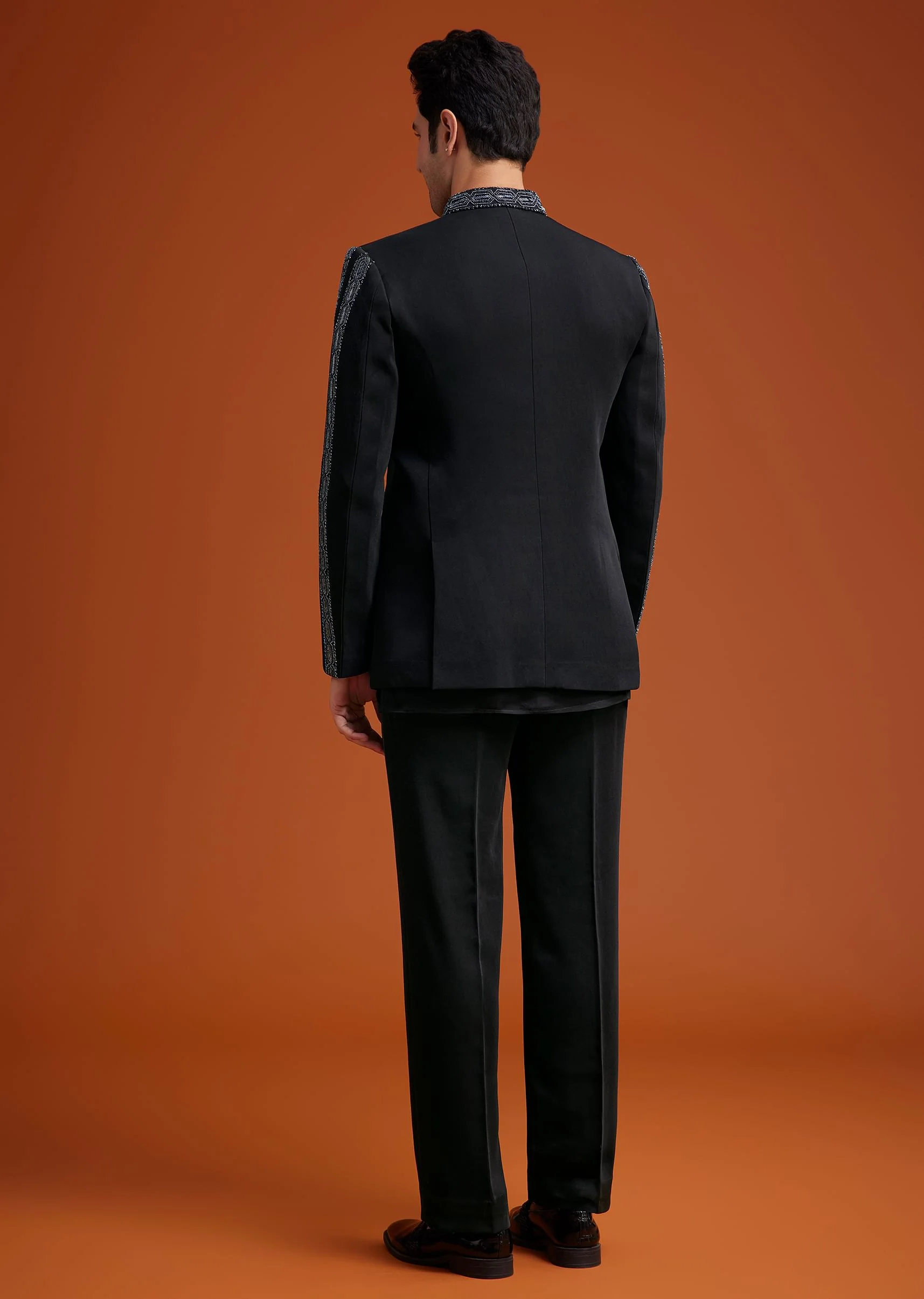 Black Embroidered Jodhpuri Set - Image 5