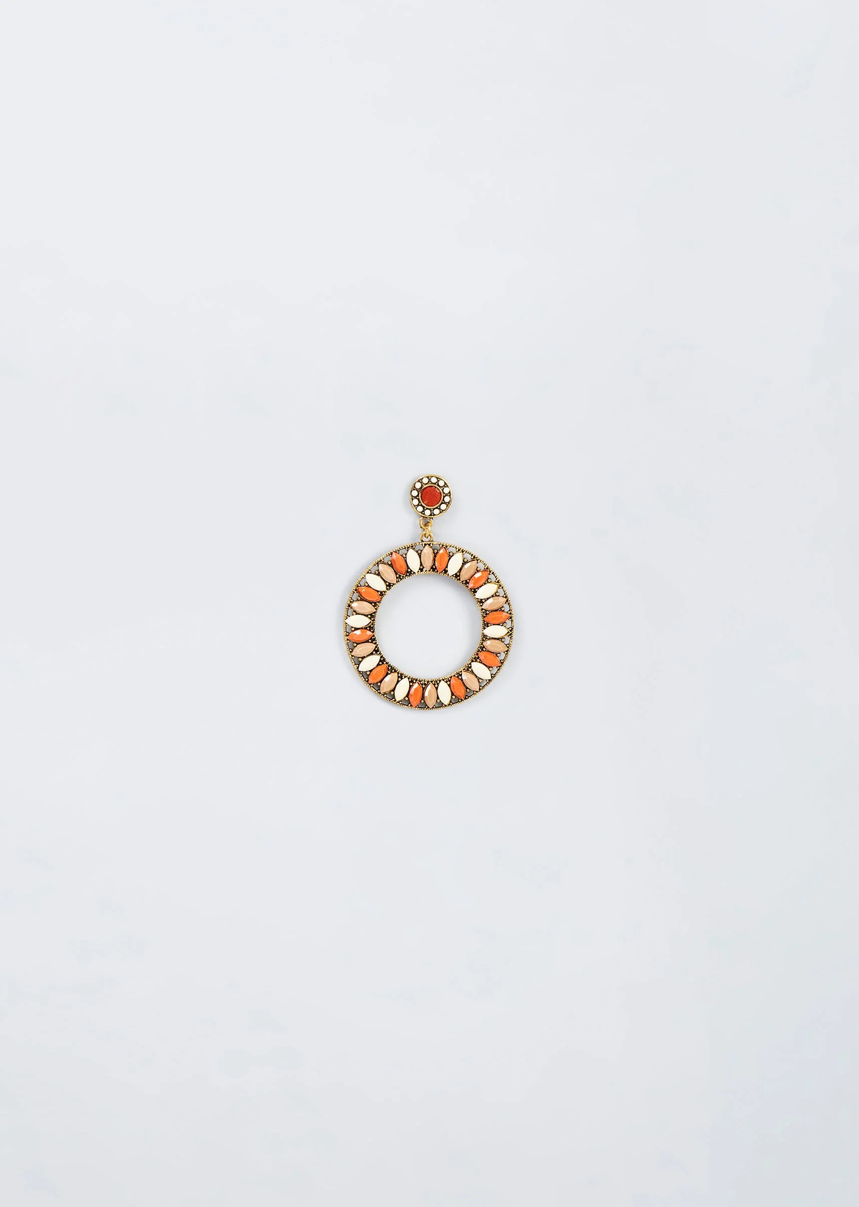 Black Finish Multicolor Stone Dangler Earrings - Image 2
