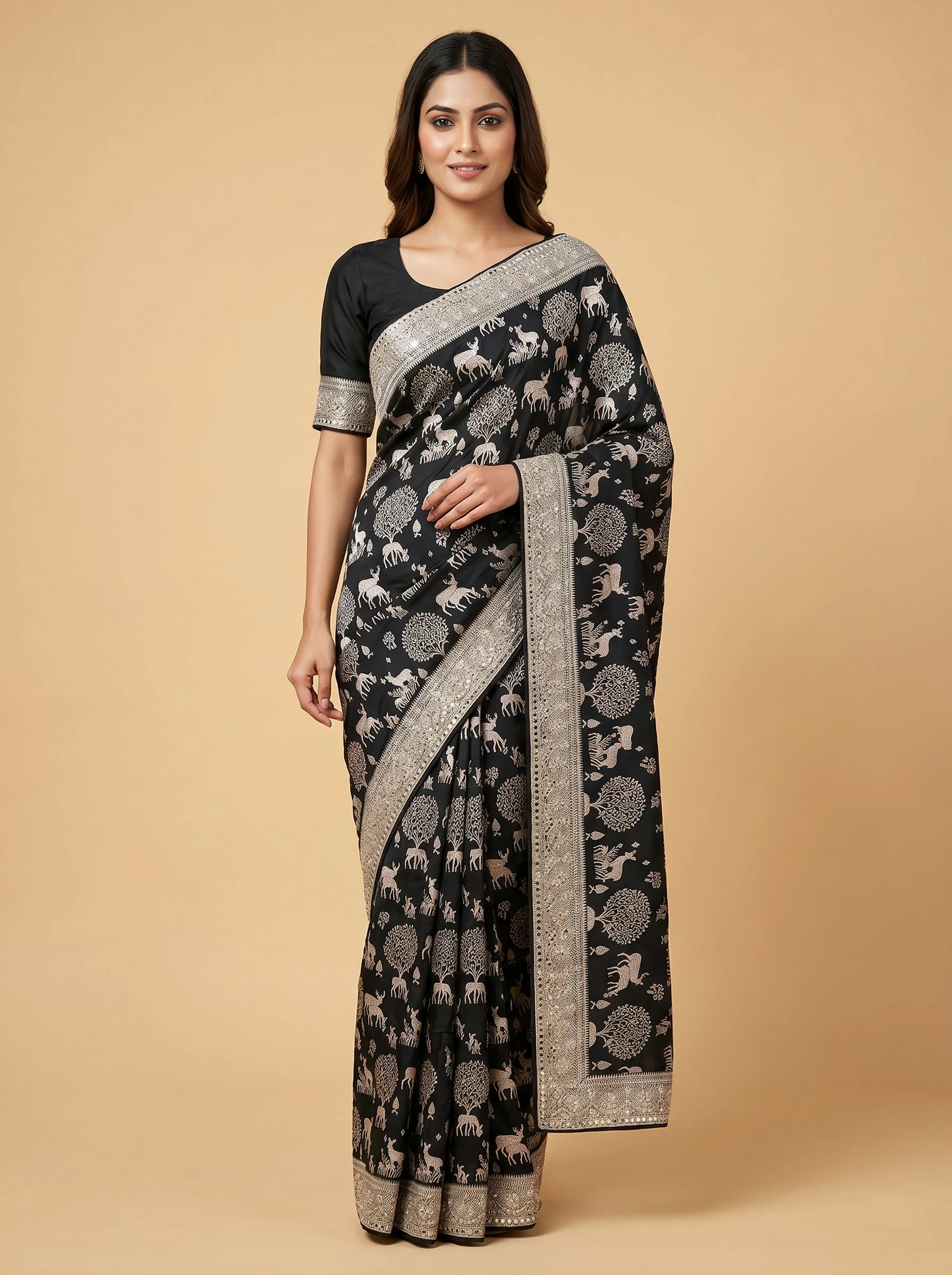 Black Forest Embroidered Saree