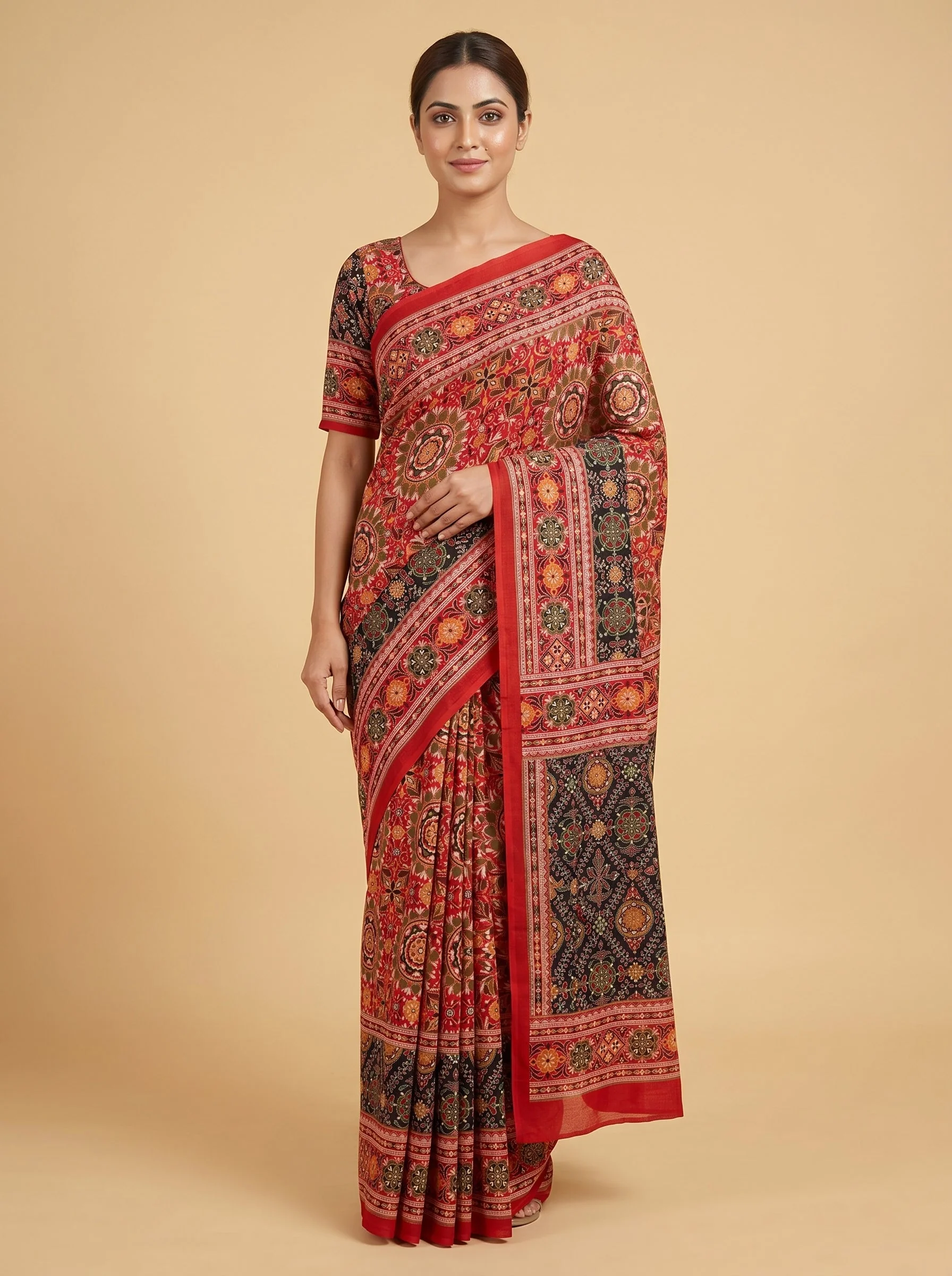 Black Handloom Saree with Defined Finish