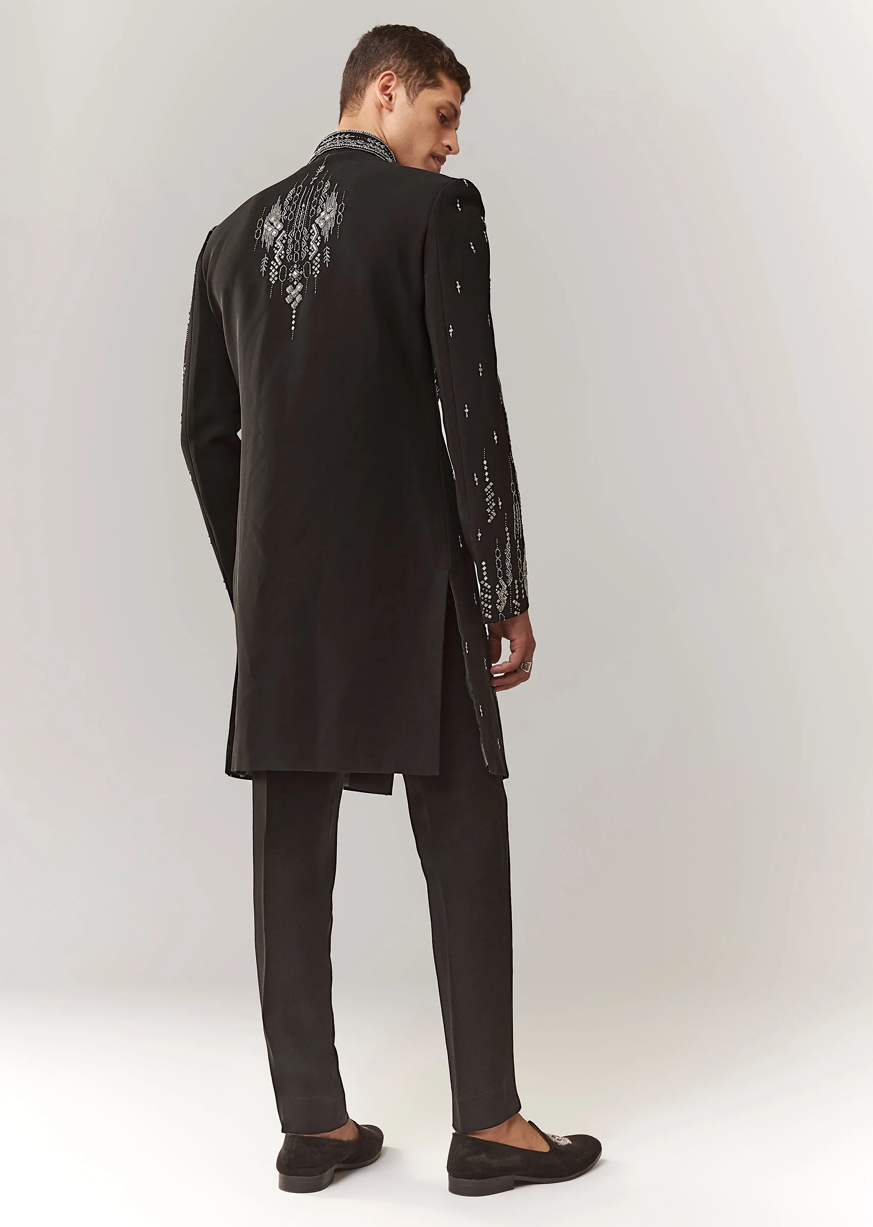 Black Indo Western With Resham Beads And Cutdana - Image 5