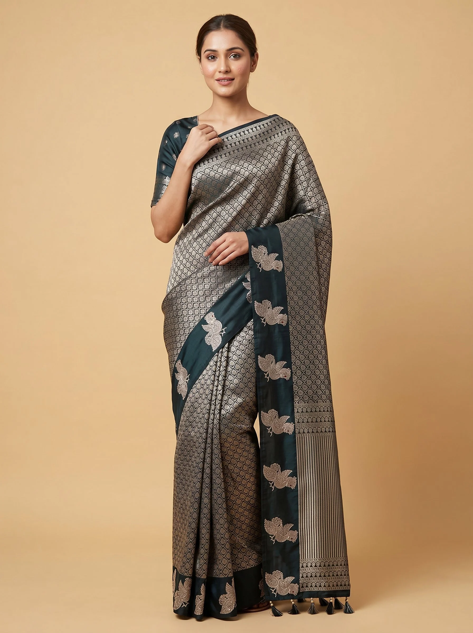 Black Noir Veil Embroidered Saree