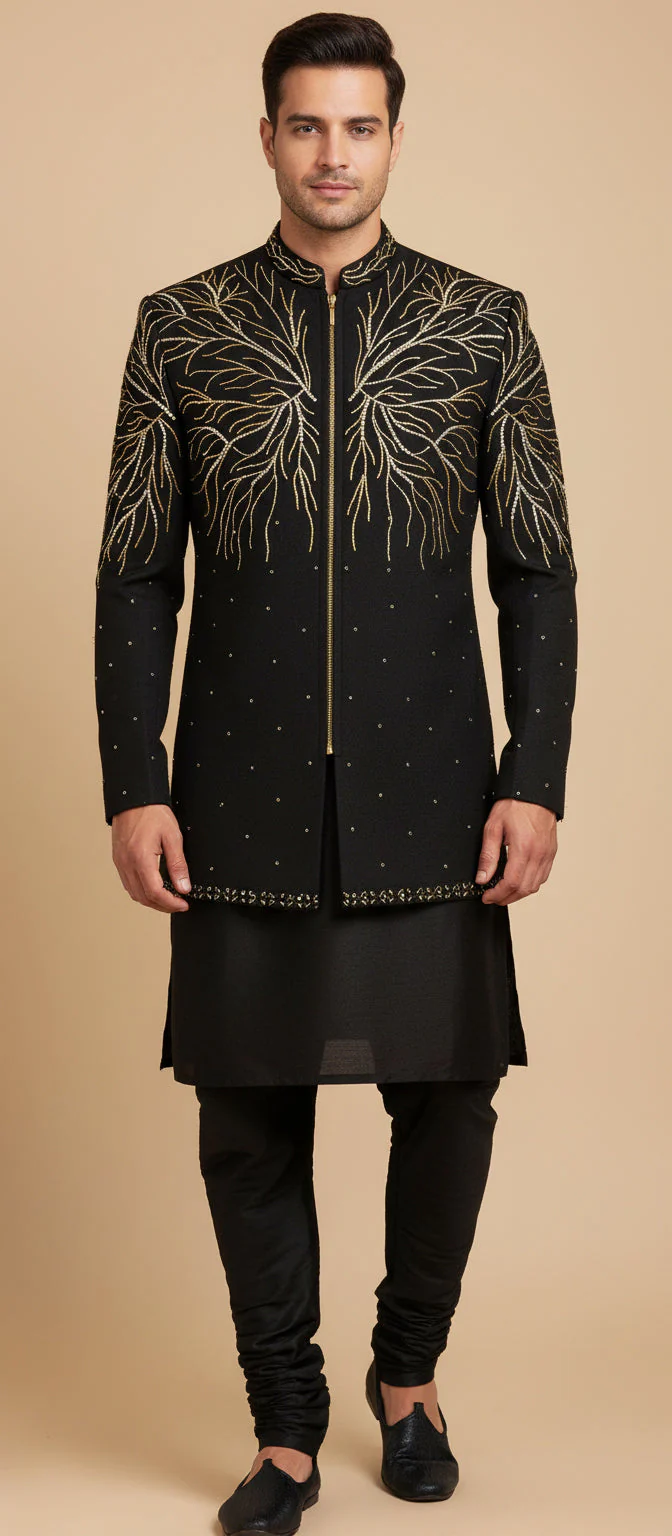 Black Refined Indowestern - Image 2