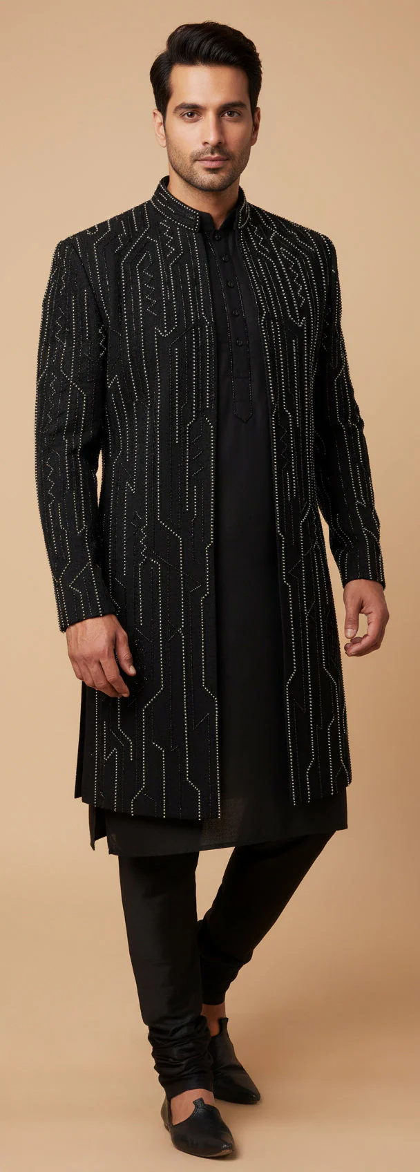 Black Regal Sherwani - Image 2