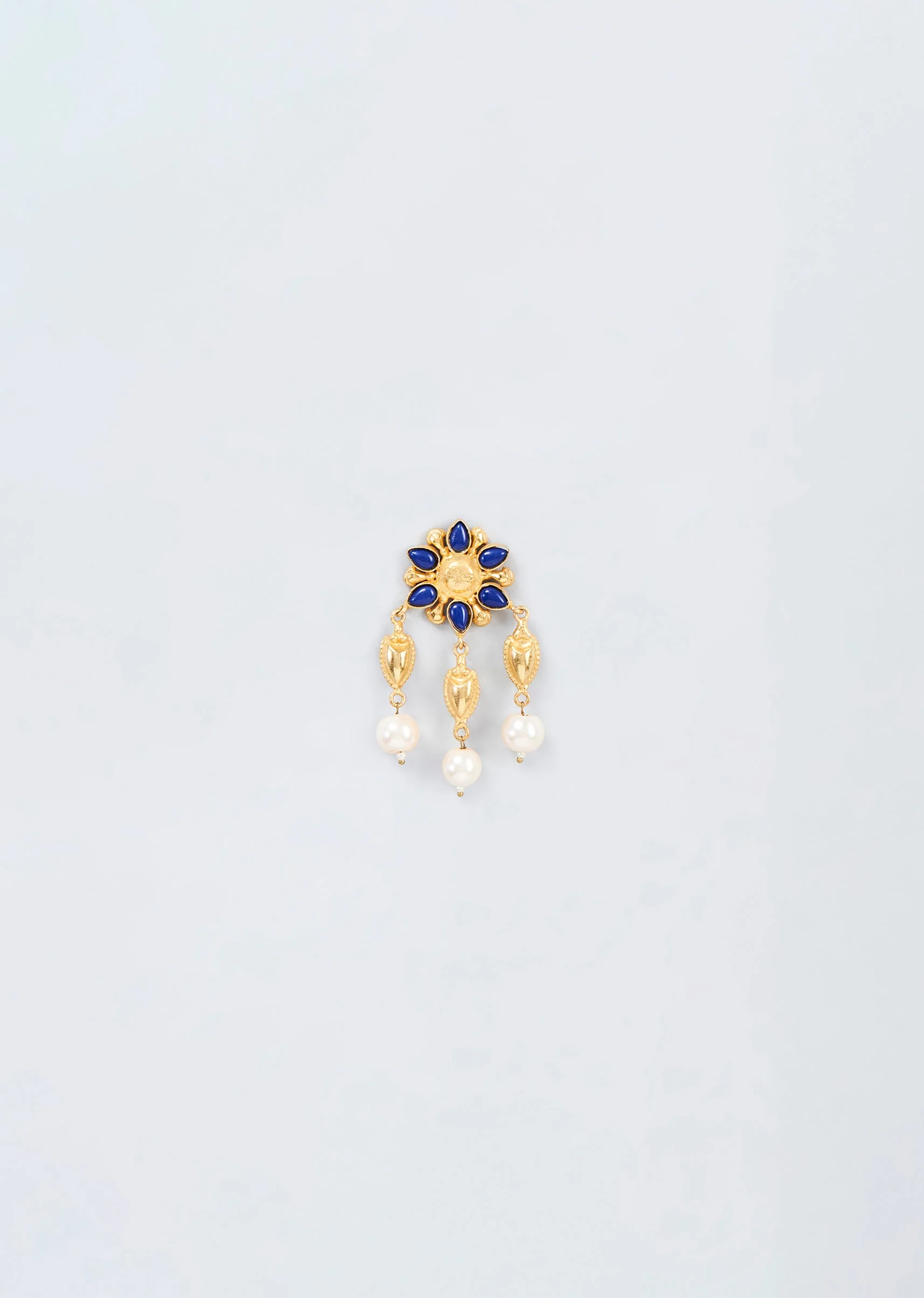 Black Rhodium Finish Orange And Yellow Stone Dangler Earrings - Image 2