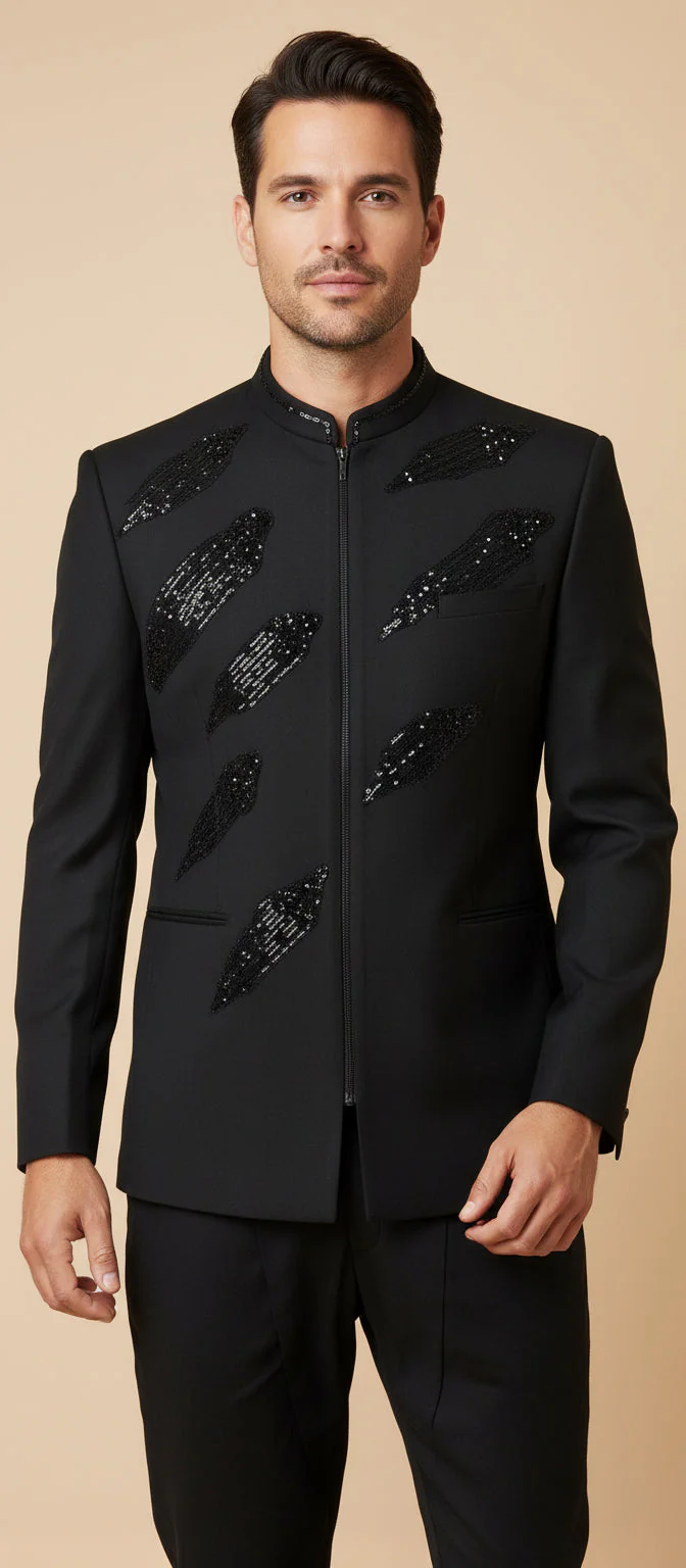 Black Royal Jodhpuri Suit - Image 2
