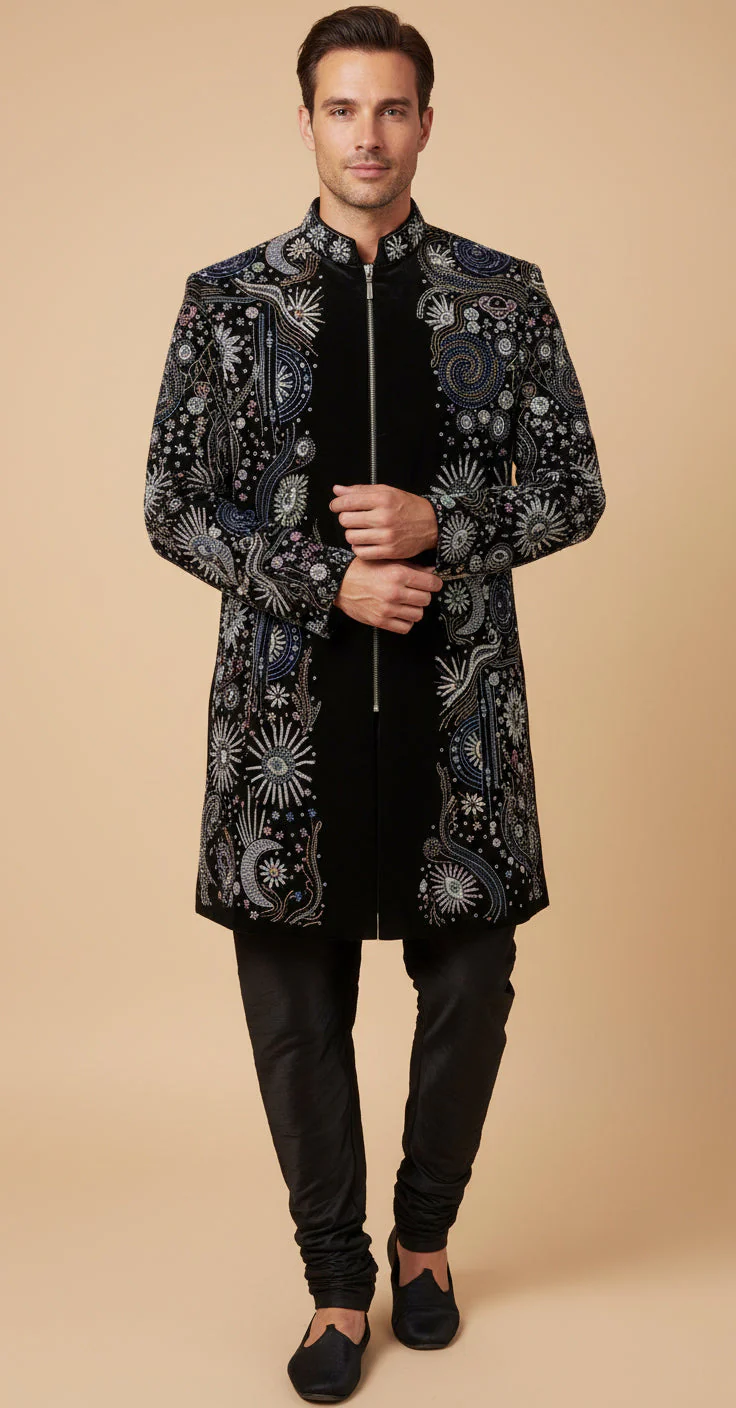 Black Royal Sherwani - Image 2