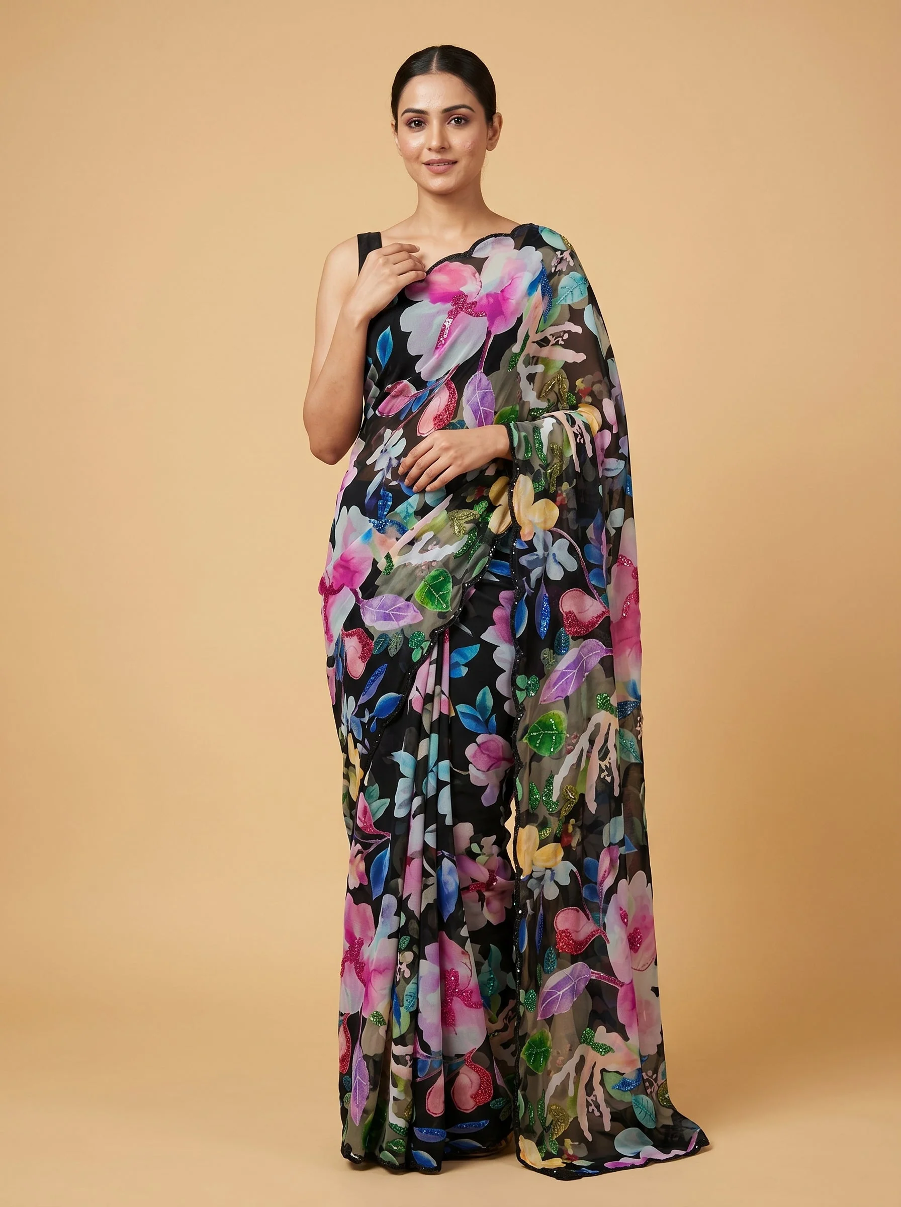 Black Sharp Statement Saree