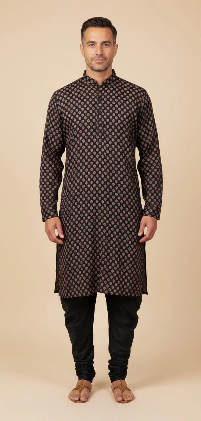 Black Traditional Kurta - Image 2