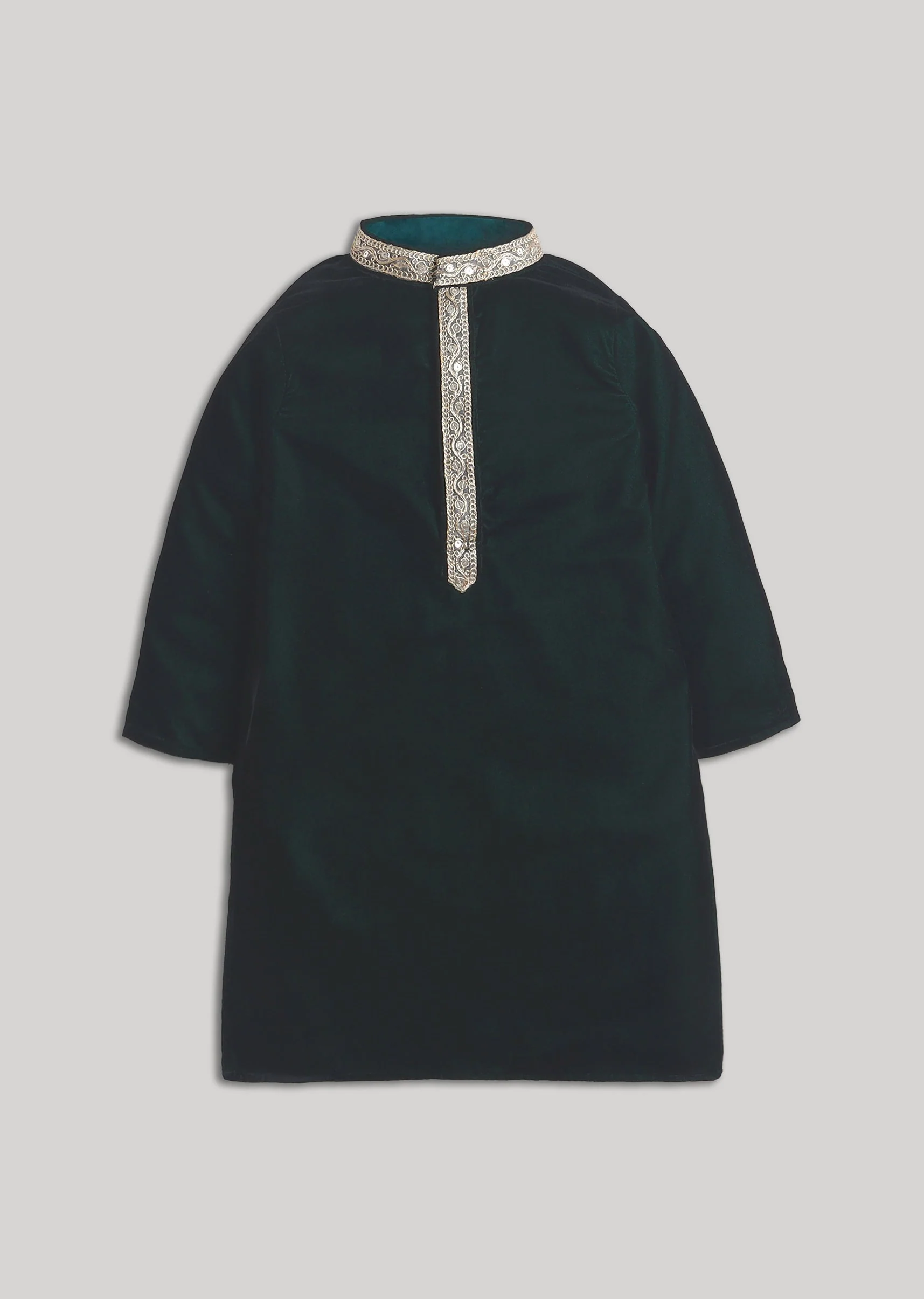 Black Velvet Boys Kurta Set - Image 2